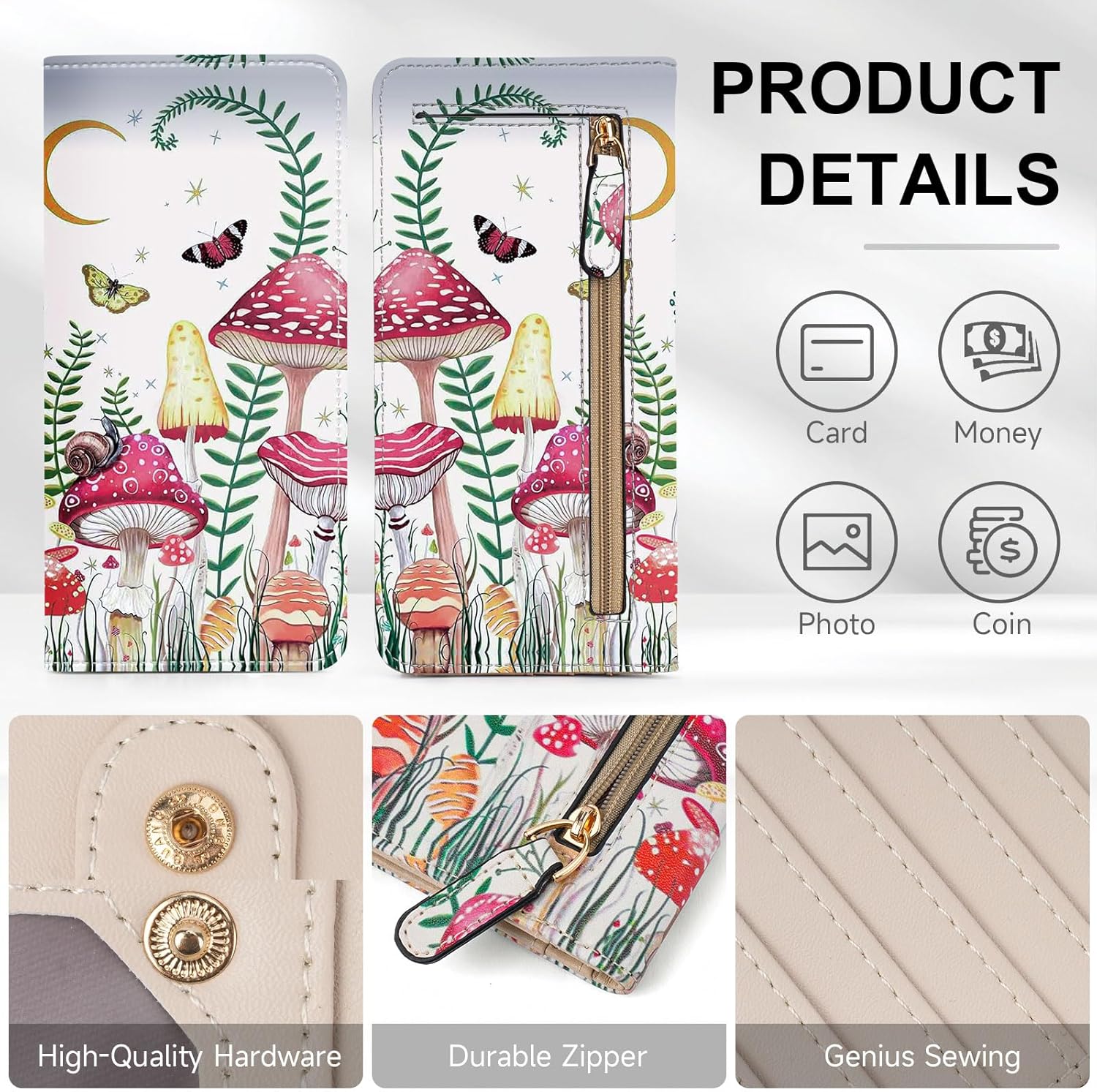 MEITRUE Wallet Women Slim Wallet for Women Thin Leather Wallet RFID Blocking Credit Card Holder Bifold Long Ladies Wallet Purse with 11 Card Slots - Image 6