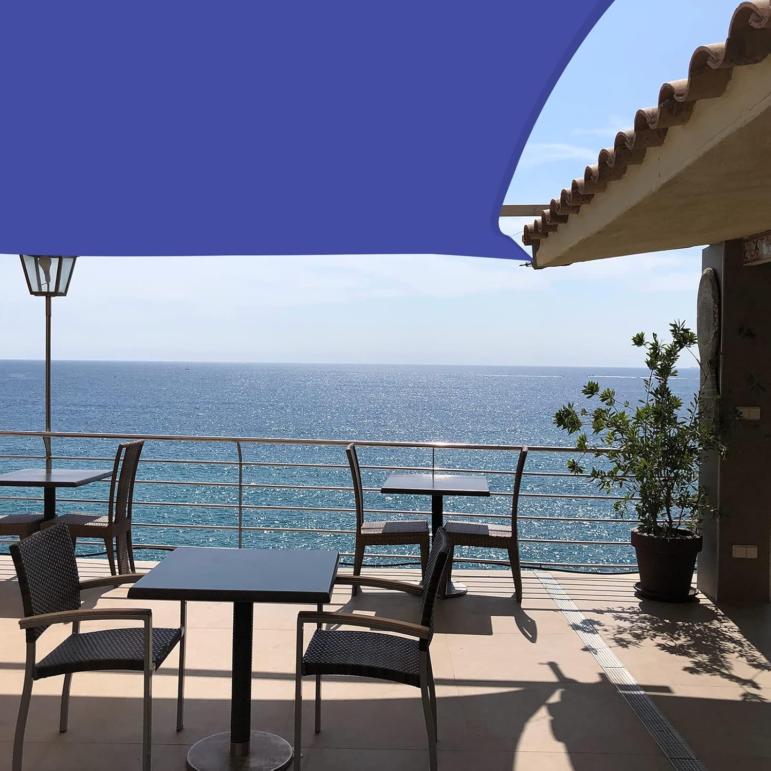 Neween Waterproof Sun Shade Sail Rectangle UV Block Canopy for Outdoor Patio and Garden, Yard Activities (10'x16', Blue)