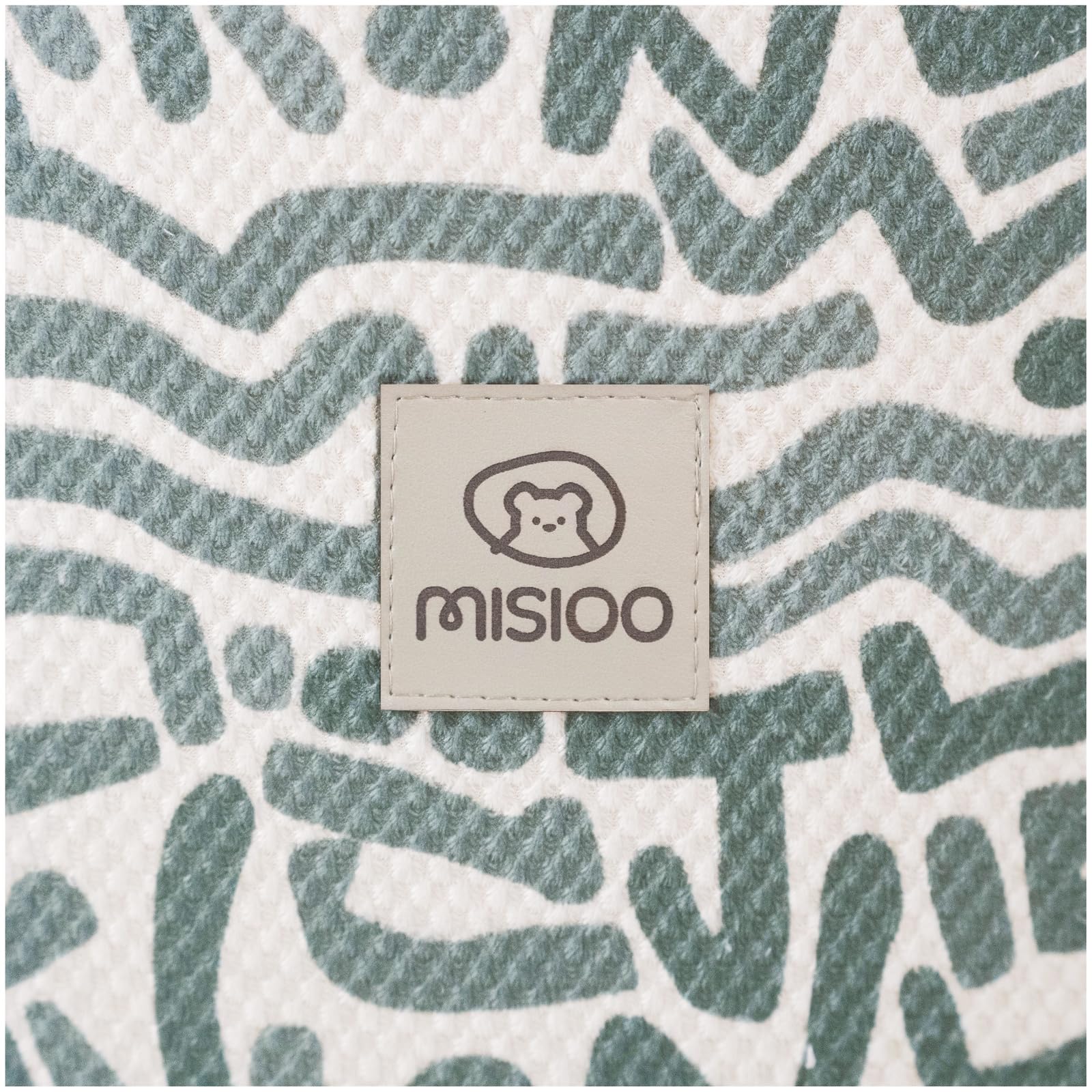 MISIOO Bällebad für Kinder mit Geometrischem Muster - Ohne Bälle - Weicher Bällebad aus Schaumstoff - Sensorisches Spielzeug für Kleinkinder - Grün