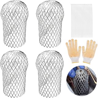 AccEncyc 4-Pack 3.5" Expandable Aluminum Gutter Downspout Guards - Leaf Debris Filters Prevent Clogs in Round, Oval, Square Downspouts
