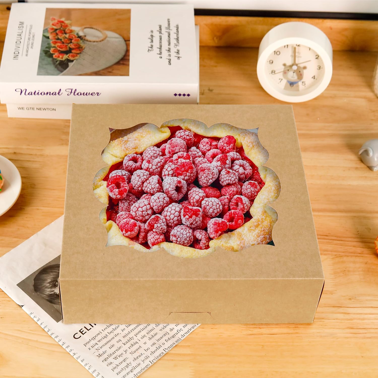 NPLUX Bundle of 30 Pack Pie Boxes and 10 Pack Cake Boxes for Weddings Birthdays Parties