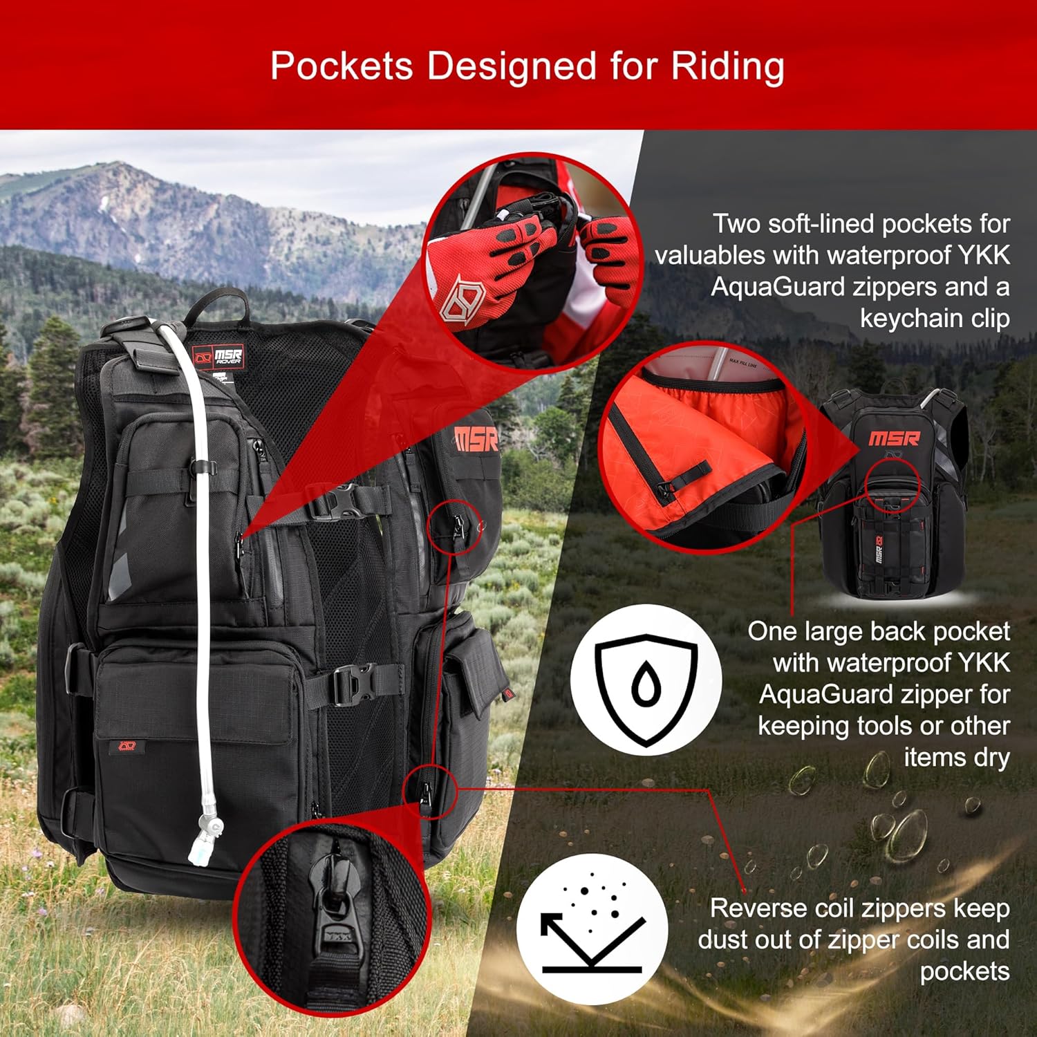 MSR Rover Vest for Dirt Bike, Mountain Biking, Hiking One Size Fits Most