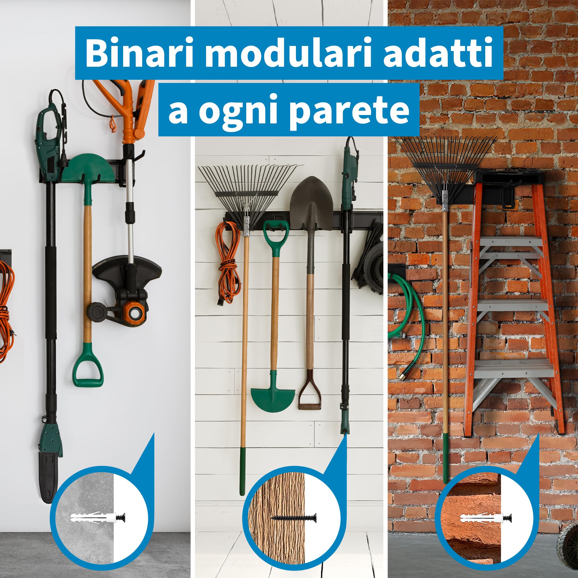 Precision Defined Pannello Porta Attrezzi da Parete (122 cm), robusto Decespugliatore da Muro e Pannelli Appendi Forato Portautensili, sistema Parete per Attrezzi da Lavoro da Giardino