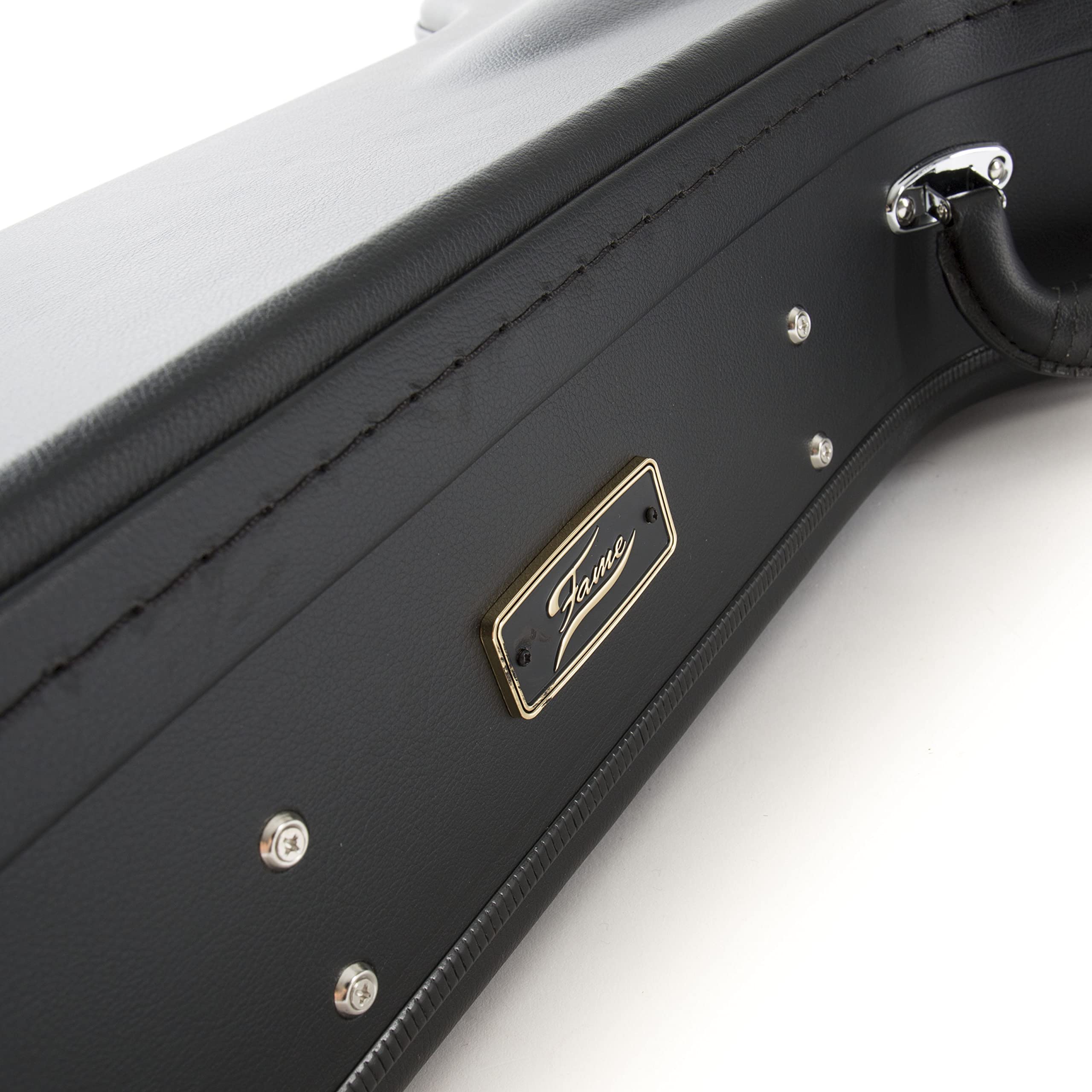 Fame 16" Archtop Case, Robuster Gitarrenkoffer, Wetterfest, Für E-Gitarren, Jazz/SemiHollow, Mit Polsterung, Zubehörfach, Besonders Stabil, Schwarz
