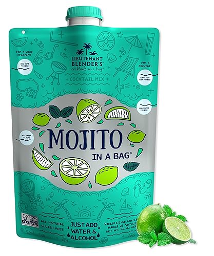 Lt. Blender 's Mojito in a Bag  Hace 12 galón de mezcla congelada  Mezcla de cóctel sin OMG para granizados  Haz un cóctel, Slushie de vino o cóctel