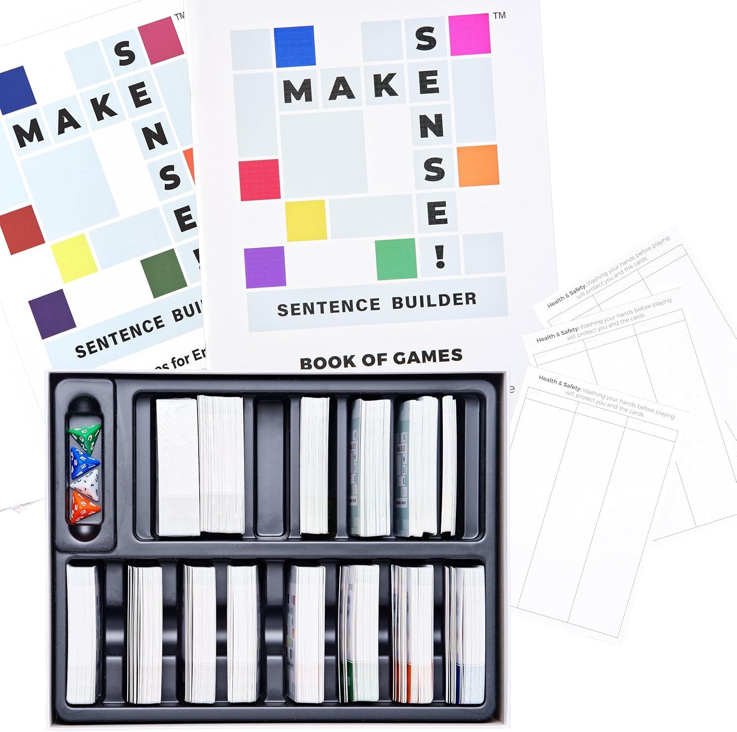 5 Game Boxed Set to Learn English Logic Using Phrases for WHO, What, When, Where, WHY, How, Detail, Result, Plus - Ages 10+ 732 Cards - Make 10k+ Unpredictable Sentences. All Levels and Time Slots
