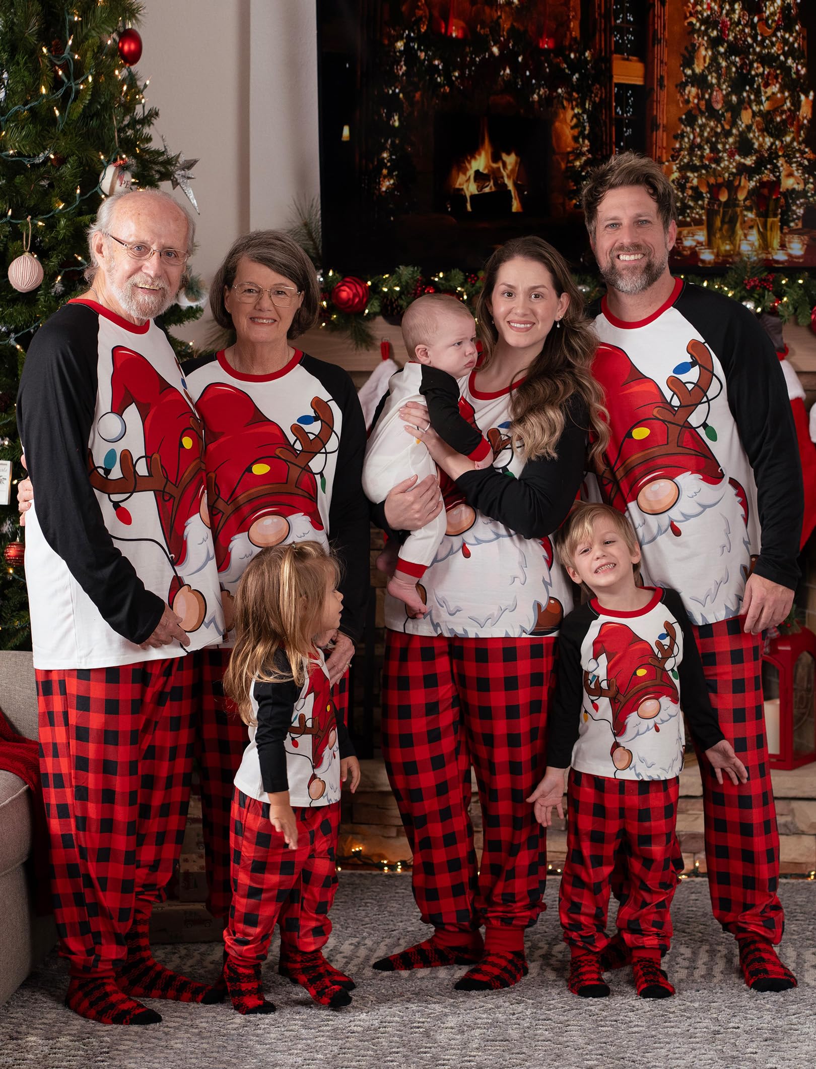 PATPAT - Pigiama Natale Famiglia Coordinati - Pigiami Natalizi per Tutta la Famiglia - Pigiama Donna Invernale - Pigiama Natale Coordinati Coppia - Pigiami Coppia- Pigiama Uomo Invernale