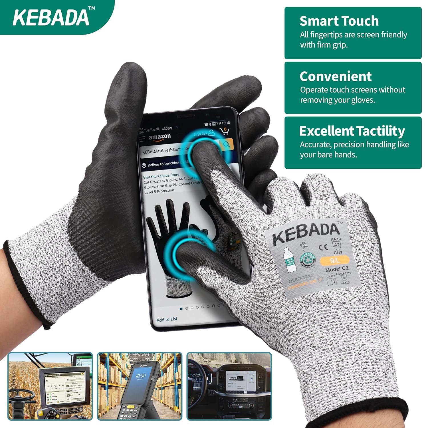 Sheet Metal Gloves Cut Resistant Gloves 6-Pack ANSI A2 Rated