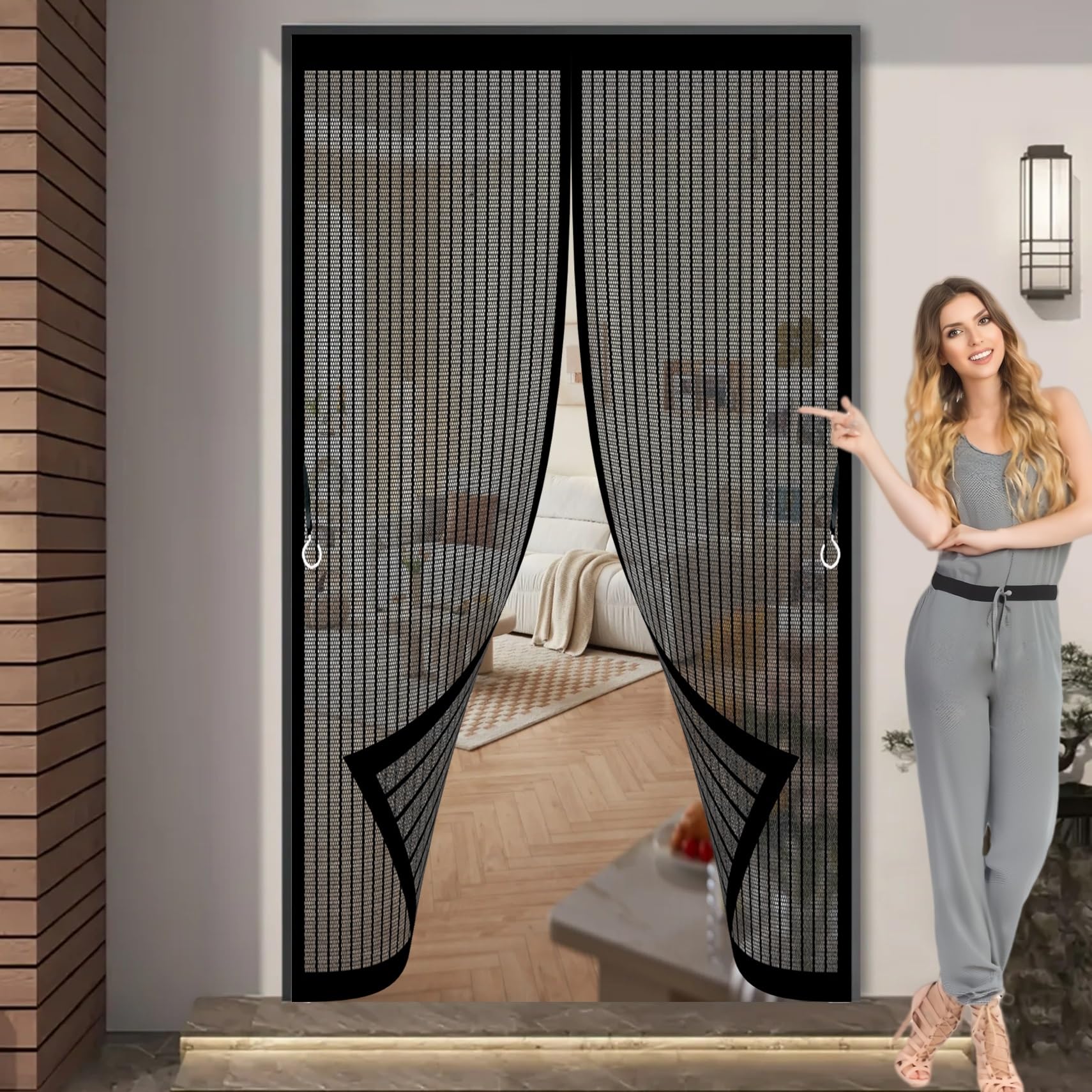 Moustiquaire porte 126x220 cm pour bloquer les moustiques sans percer