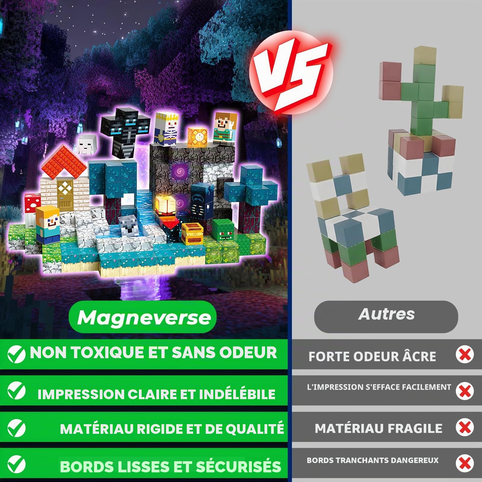 Magneverse Construction Magnétique Enfant 200 Pièces - Thème Aventure en Forêt Crépusculaire - 36 Types de Magnetic Blocks, Jeu de Construction Éducatif et Cadeau pour Enfants de 4 à 12 Ans