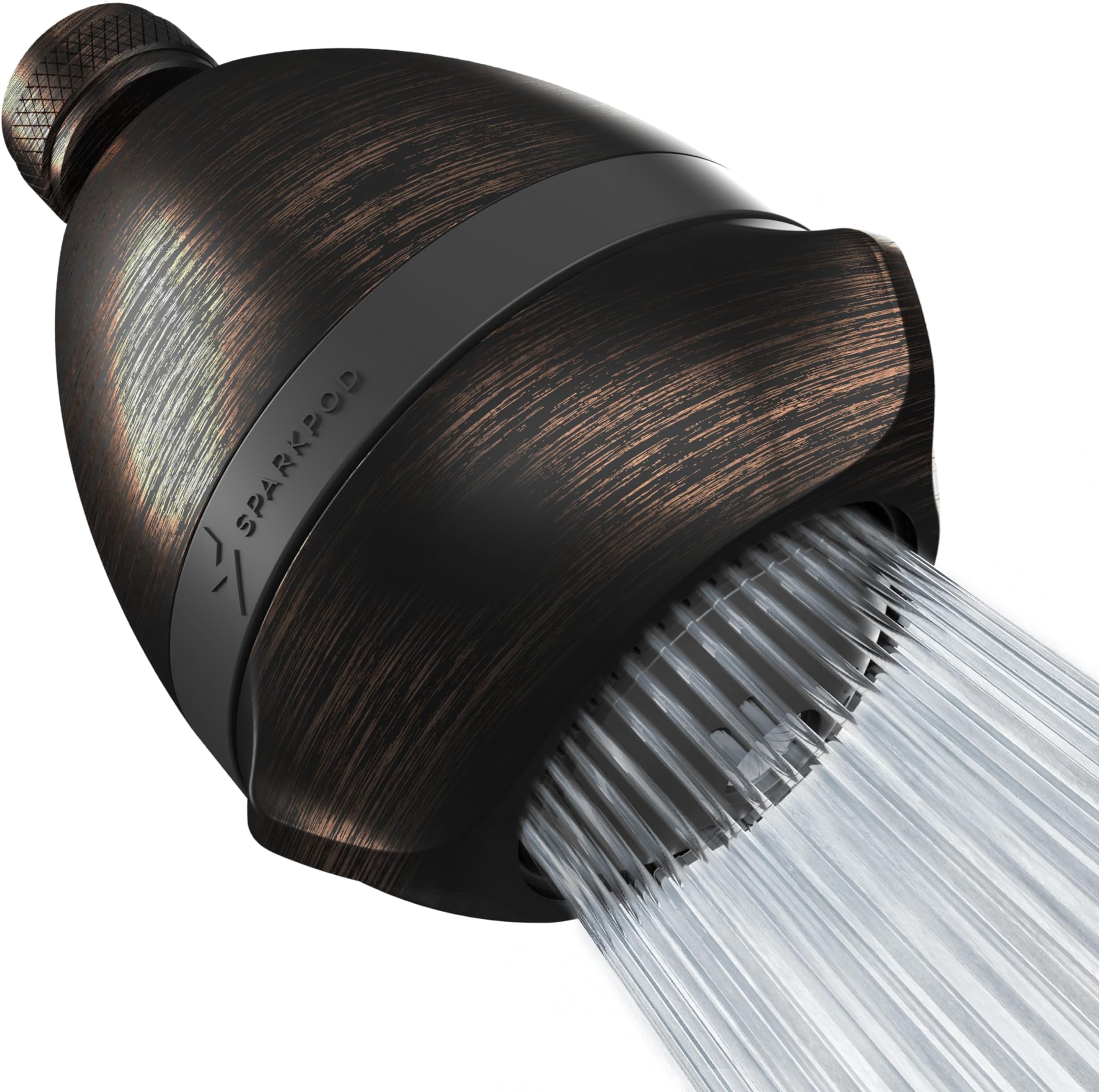 SparkPod 3-Inch Extreme High Pressure Shower Heads - Pressure Boosting with Rain, Massage & Pulsating Mode, Powerful Water-Saving Showerhead - 2.5 GPM Fixed Shower Head (Vintage Oil-Rubbed Bronze)