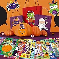 Vista 7 de 24 PCS Calcomanías de Halloween Haz una Cara para Niños Pequeños Haz Tus Propios Personajes Mezcla y Combina Calcomanía Calcomanías de Feliz