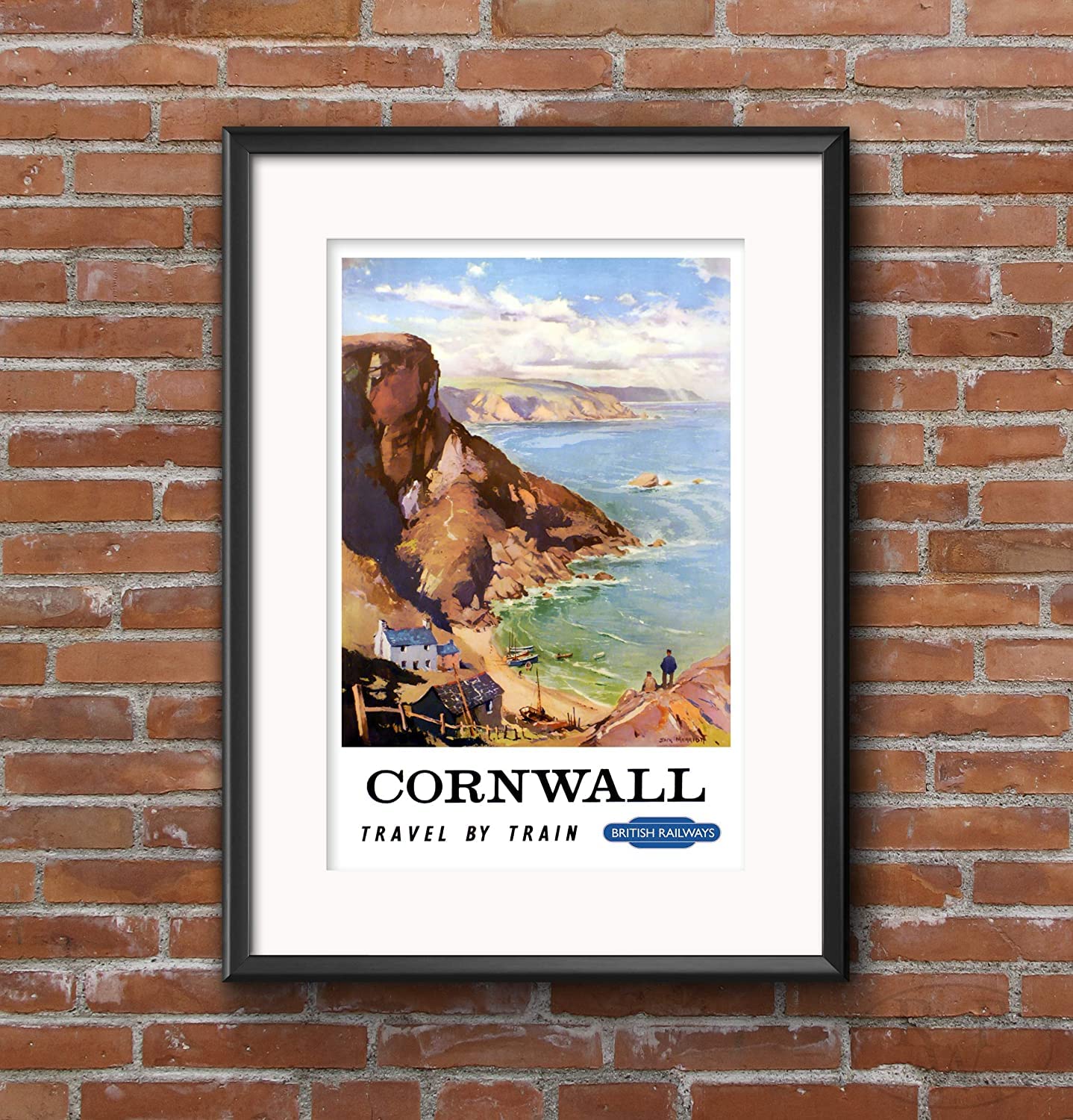 Vintage Cornwall Travel by train Railway Advertising Poster Wall Art Print A4 & A3 (A3)