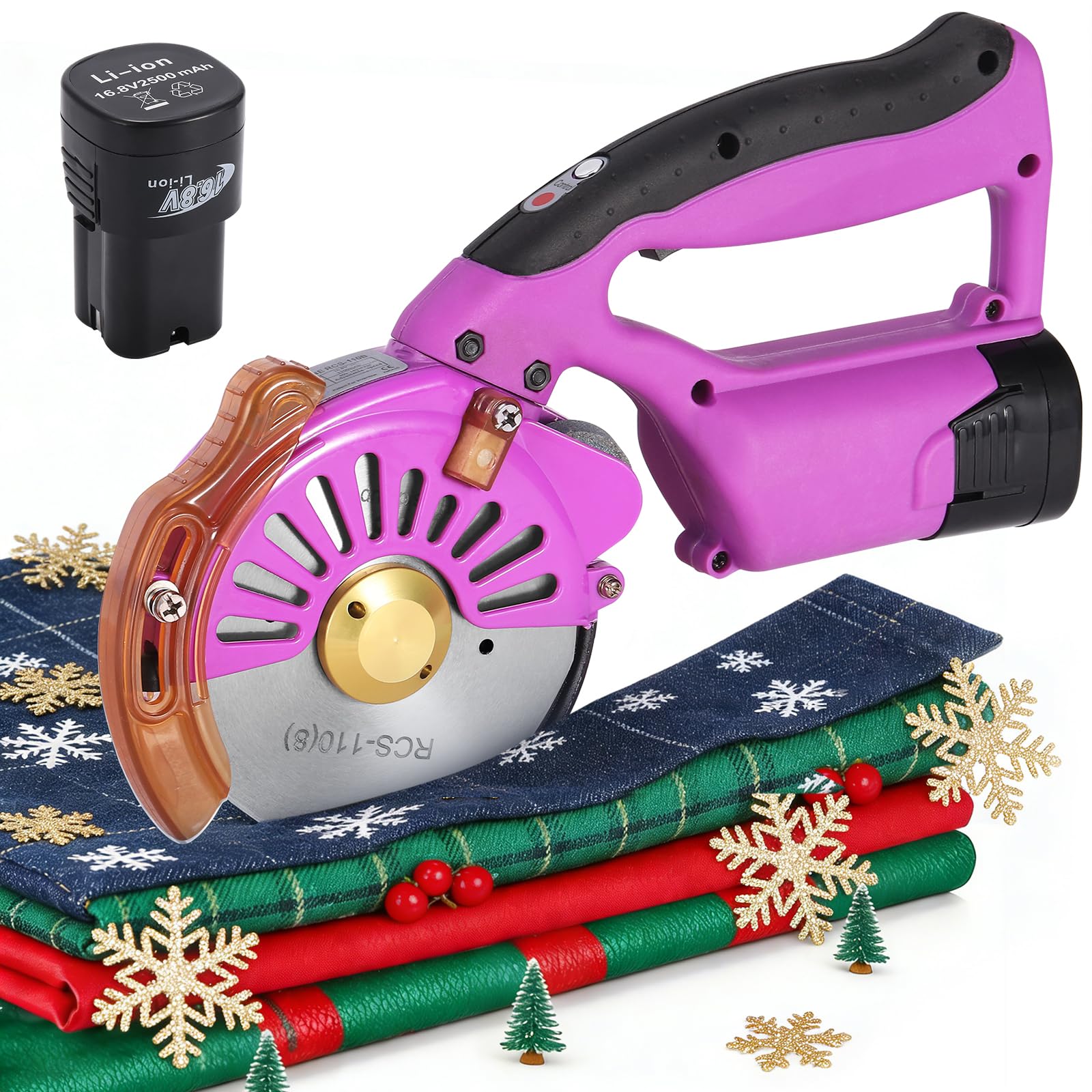 BAOSHISHAN Cordless Electric Rotary Fabric Cutter