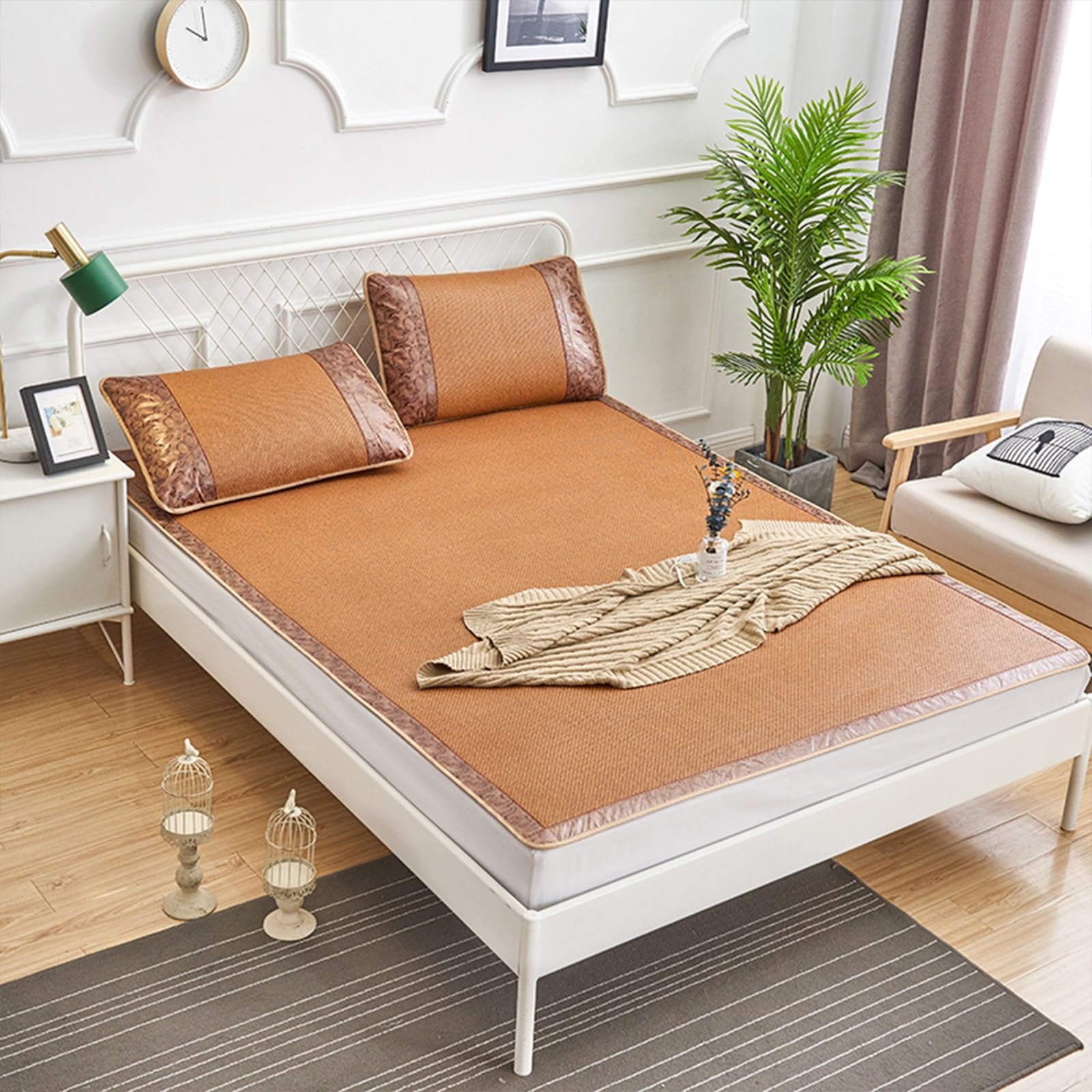 Esterilla de bambú para dormir en verano de forma fresca en camas dobles de 120x200cm
