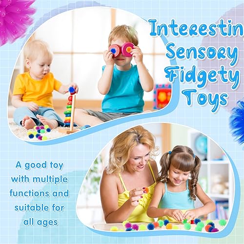 Miniatura 7 de 100 bolas de seto puntiagudas, multicolor, pequeña, bola de puercoespín, mini alivio del estrés, juguetes para ansiedad, suaves, sensoriales,