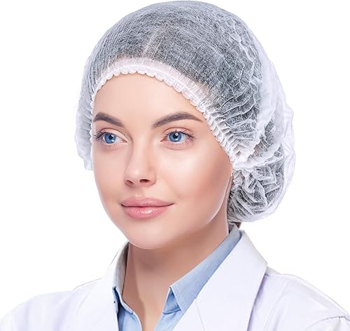 TaShow 120 gorras desechables Bouffant, redes de pelo de 21 pulgadas para mujeres y hombres, redes de polipropileno no tejidas