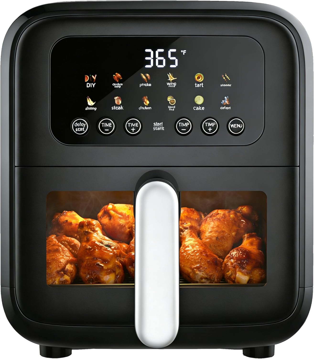 HealSmart 7.5QT Large Capacity Air Fryer, 12-in-1 Digital Preset & DIY Function Airfryer with Visible Window, Precise Temperature Control and Dishwasher Safe, Black HealSmart 7.5QT Large Capacity Air Fryer, 12-in-1 Digital Preset & DIY Function Airfryer with Visible Window, Precise Temperature Control and Dishwasher Safe, Black