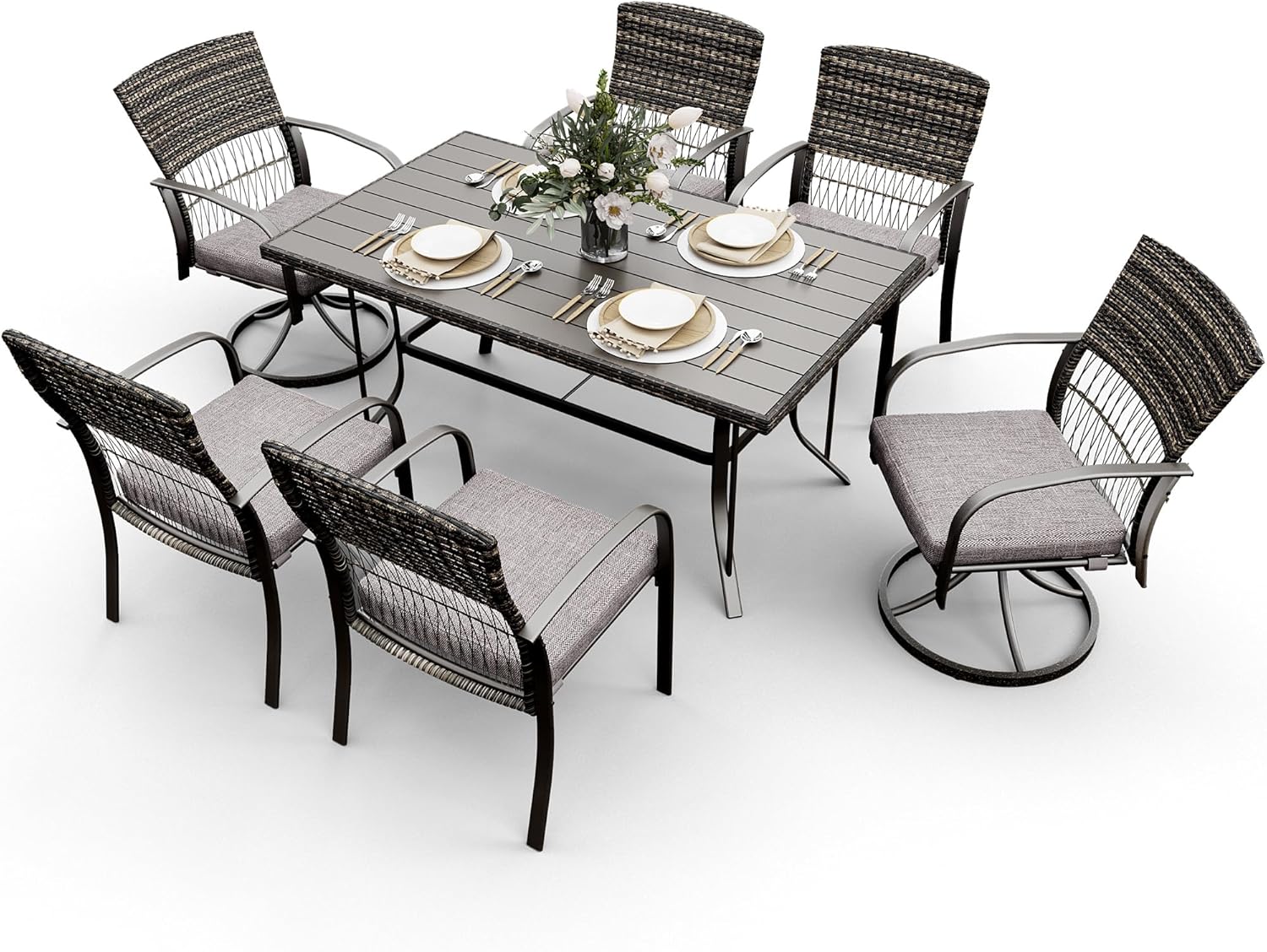Pamapic 7 Piece Patio Dining Set for 6