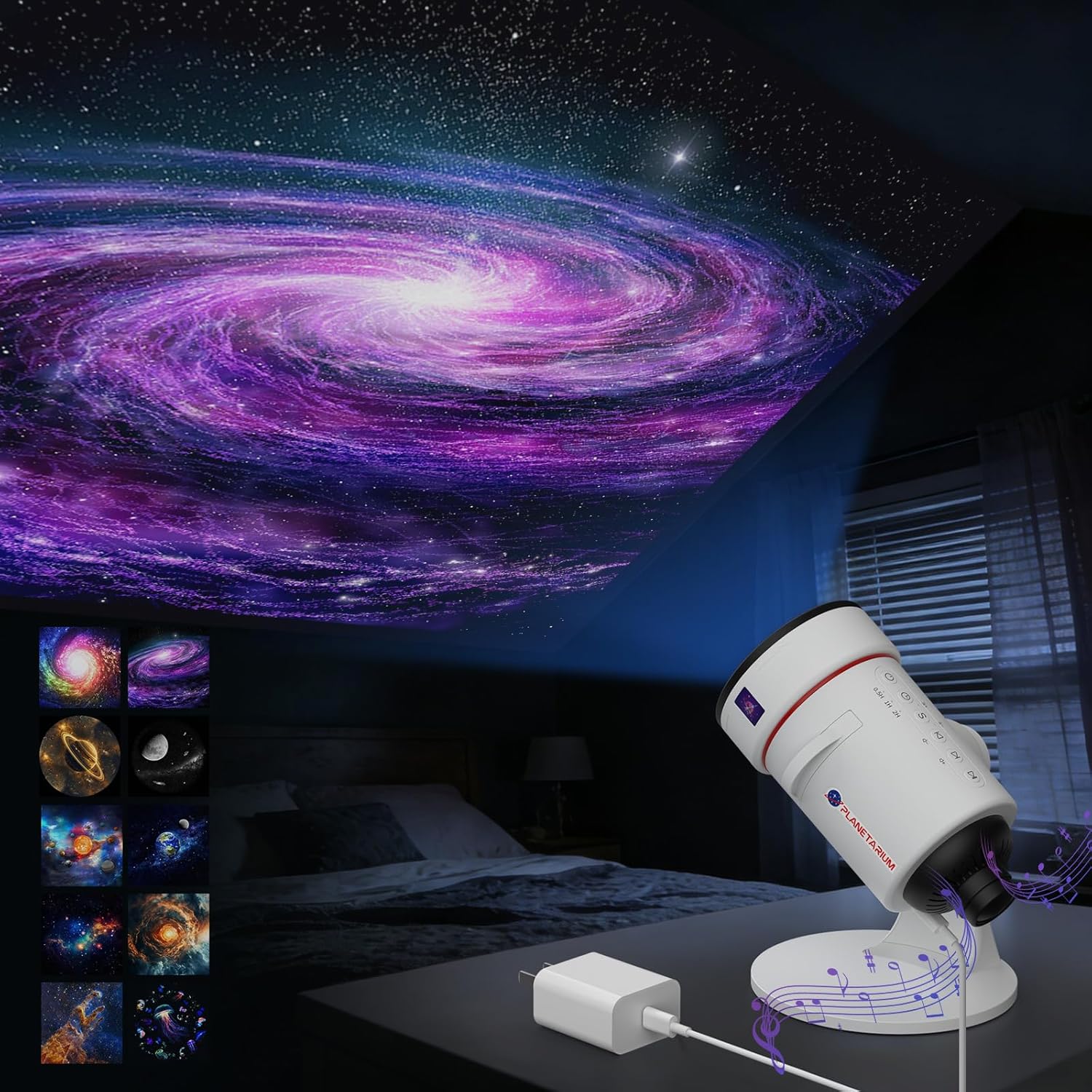 Galaxy Projector & White Noise Machine with 28 Sounds, Sleep Timer, Memory Function. Starry Sky Night Light Planetarium Projector Perfect for Relaxation, Teaching, Meditation and Kids' Bedtime