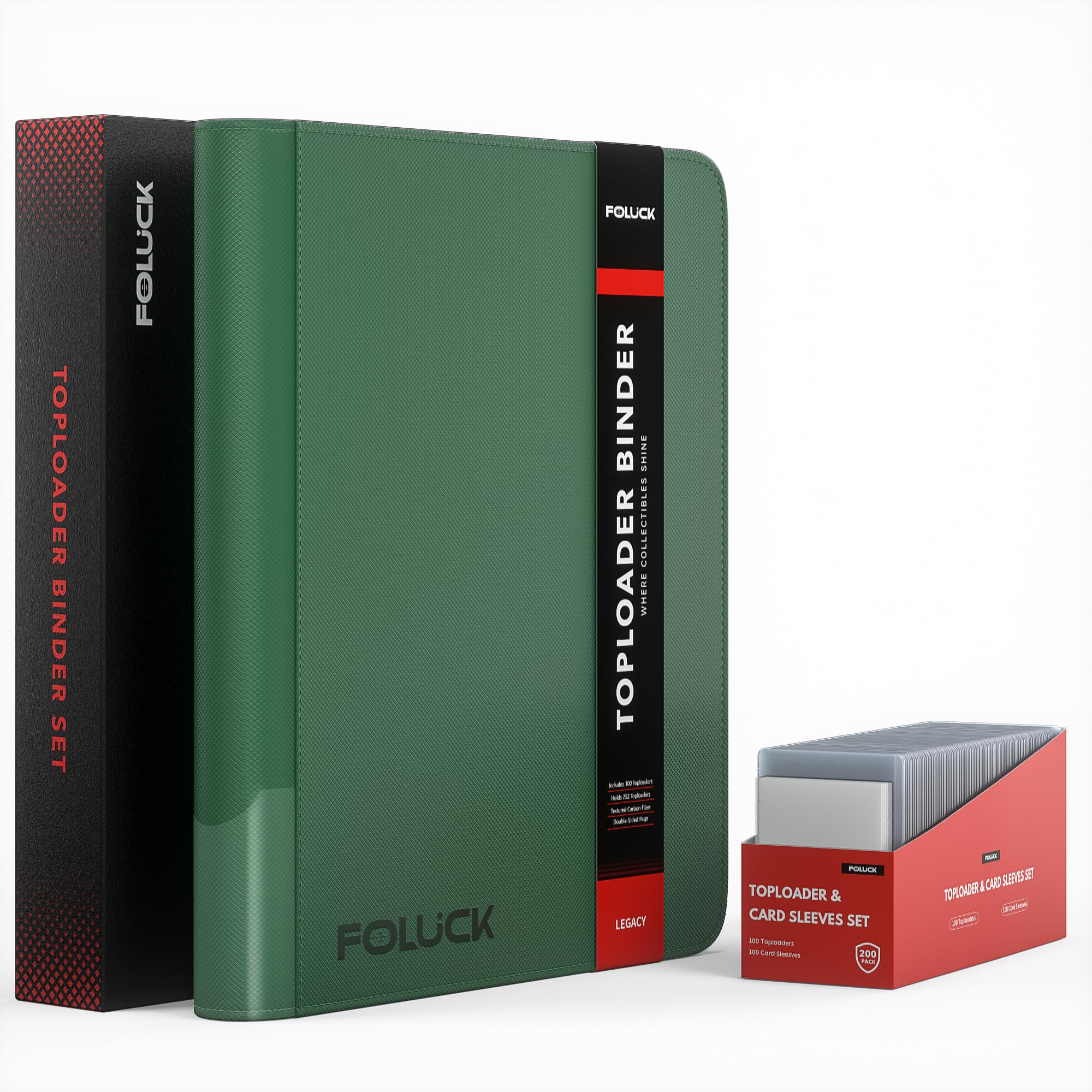 Foluck 9 Pocket Top Loader Binder, Holds 252 Toploaders