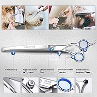 Vista 4 de Gimars 4CR - Tijeras 6 en 1 de acero inoxidable de aseo para mascotas, para perros, gatos y otros animales, resistentes con revestimiento de titanio.