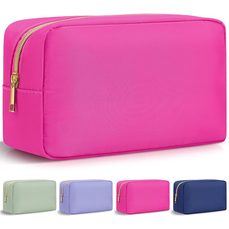Necessaire de maquiagem Sweetude em nylon vermelho-rosado para viagem