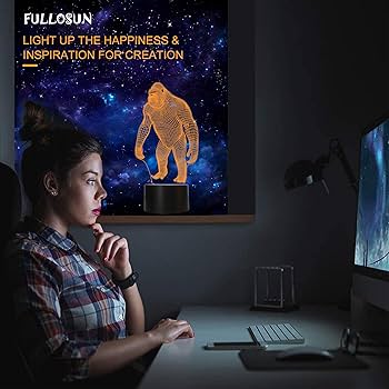 ◆睡眠shop◆ Amazon.com: FULLOSUN 3D Night Light Ape Gorilla LED