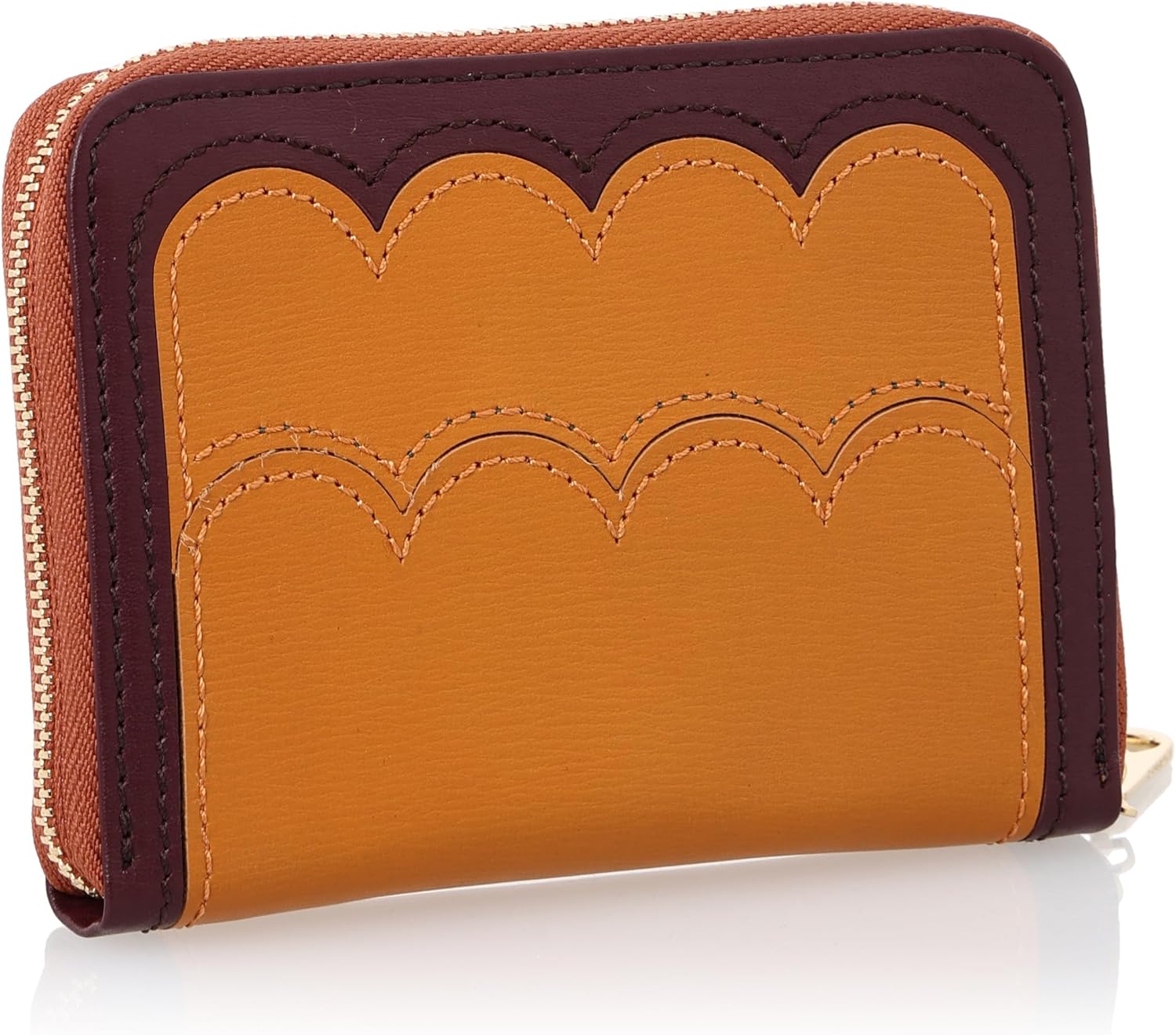 Amazon | [ツモリチサト] スカラップコンビ 二つ折り財布 キャメル