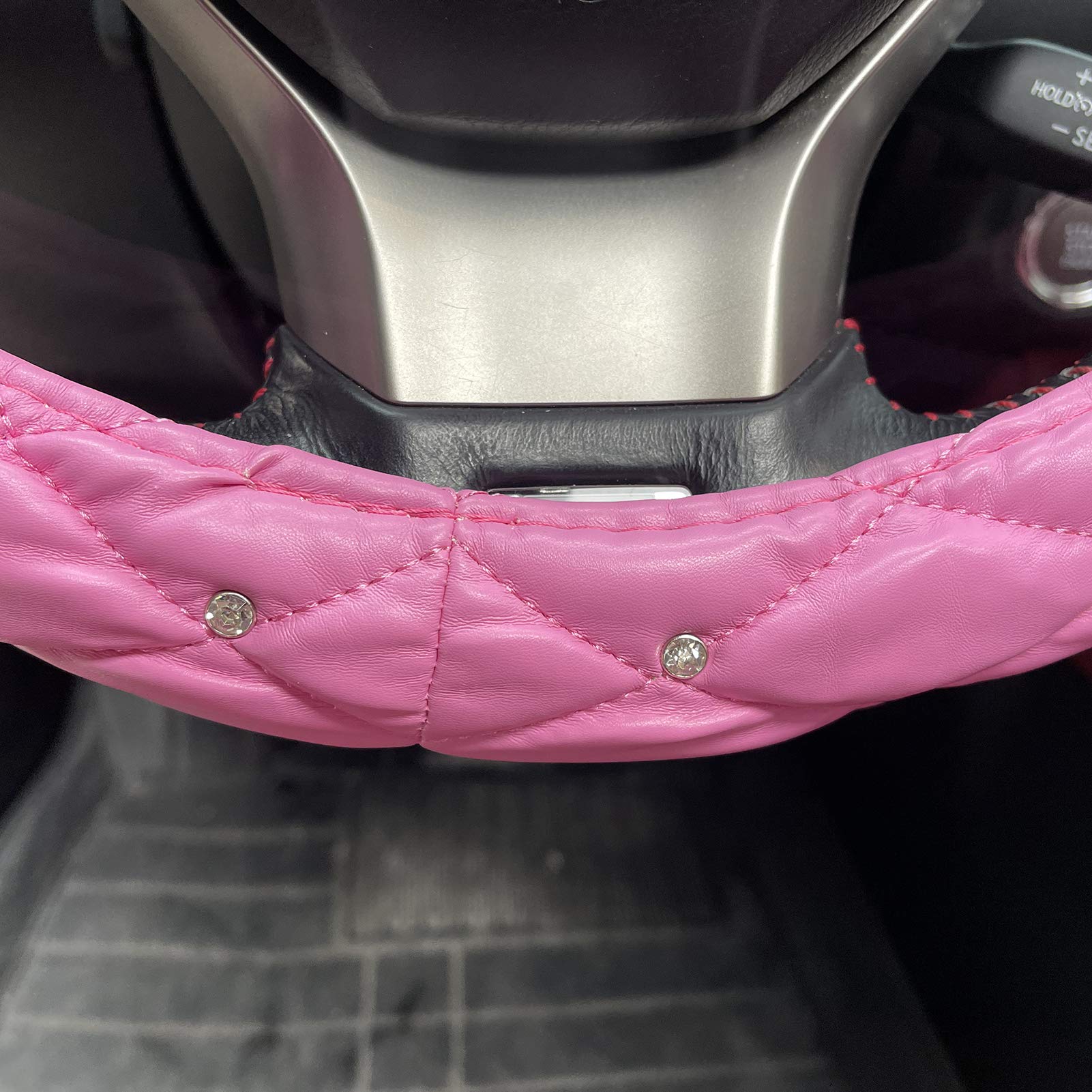 Coprivolante Auto In Similpelle Rosa Con Corona - Comfort E Sicurezza Per Guida - Foto 8
