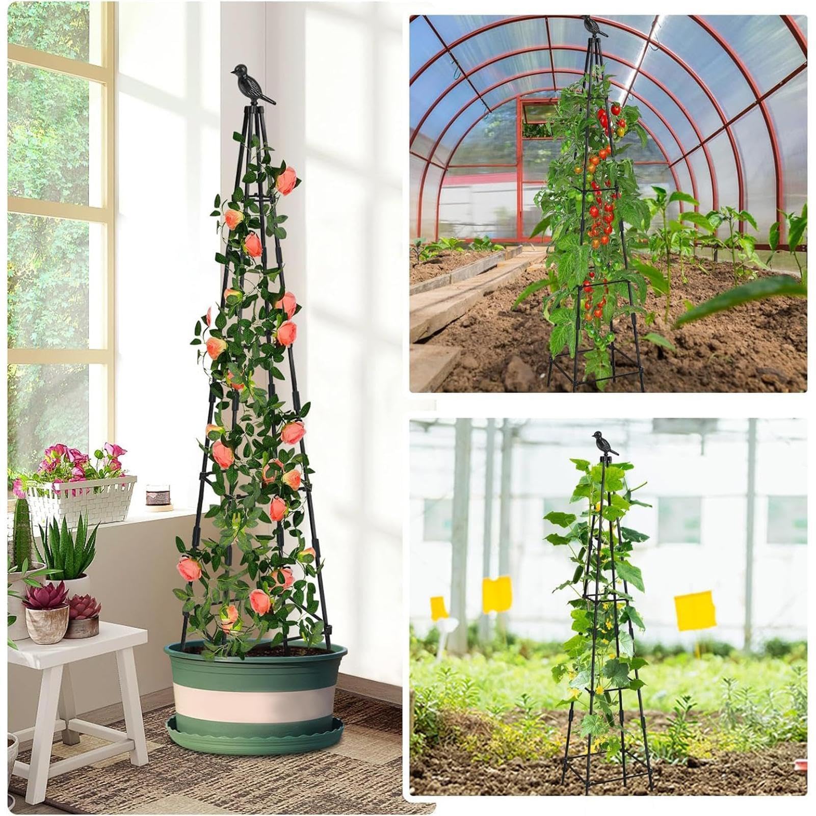 Tuteur Obélisque de Jardin Support Vertical Cadre Obélisque