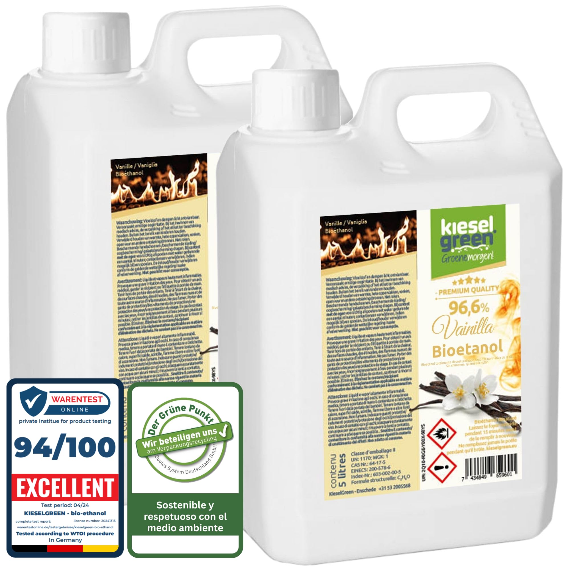 Bioetanol 10 Litros con Fragancia para Chimenea de Etanol, Muchas Variedades – Bioalcohol como Fragancia de Ambiente – Estufas de Bioetanol, Biochimenea Etanol, Ethanol (V10)