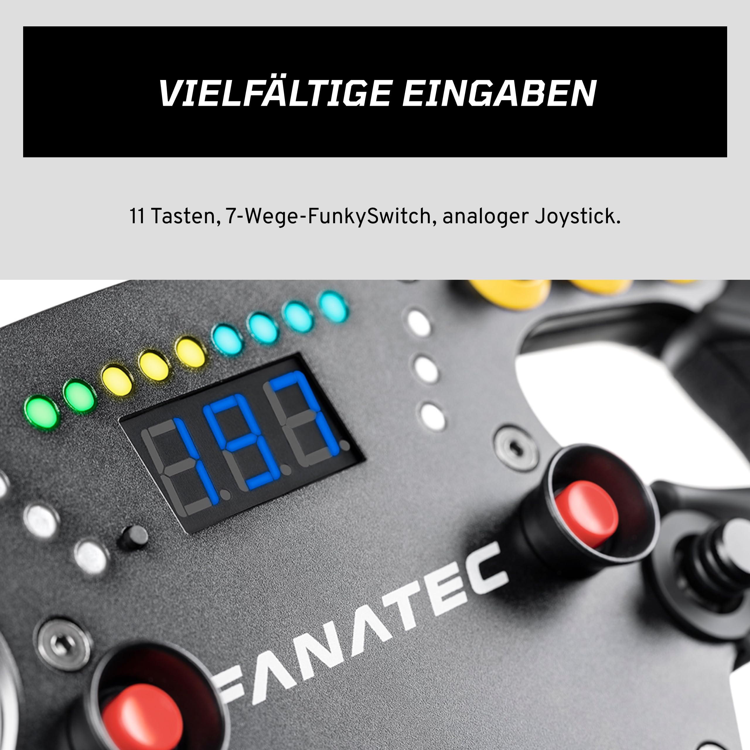 Fanatec ClubSport Lenkrad F1 Esports V2 PC Alcantara LED-Display Magnetische Schaltwippen Vibrationsmotoren