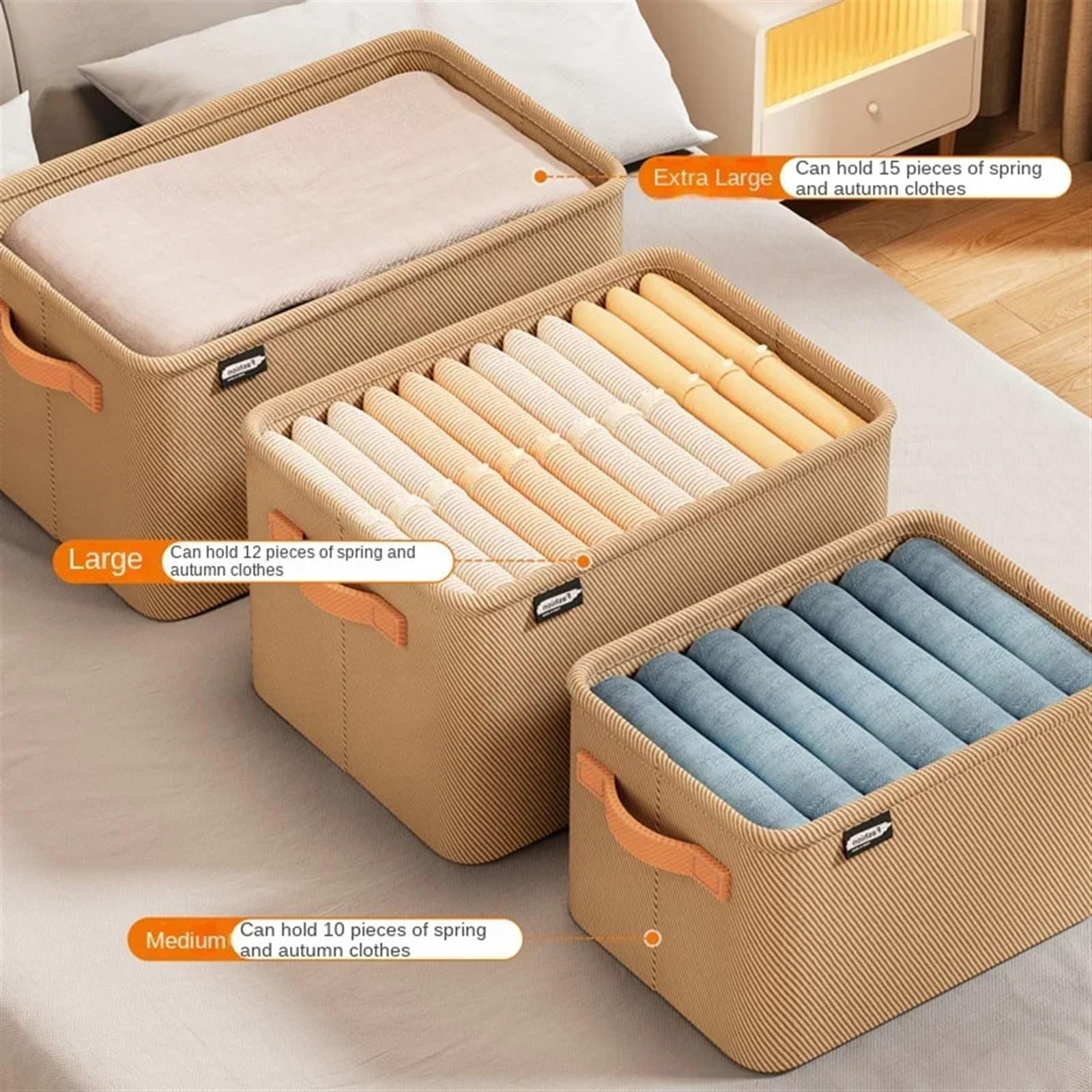 Scatola Di Immagazzinaggio Pieghevole 4 pezzi di articoli for la casa, articoli vari, cesto di smistamento, pieghevole, in lino, organizer, scatola, biancheria intima, calzini, giocattoli, armadi, gua