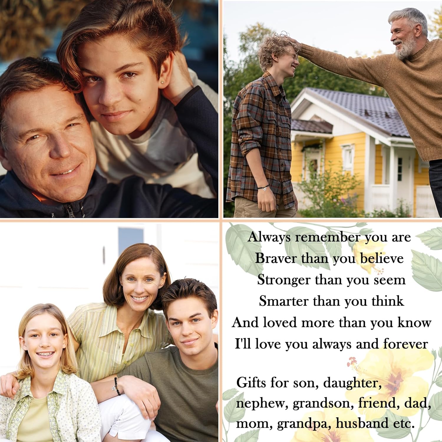 LINY Inspirational Gifts for Women, Natural Stone Beads Stretch Stitch Bracelet Charm Jewelry Ohana Means Family Gifts Stitch Stuff for Women Love, Mom, Daughter, Niece, Sister - Image 2