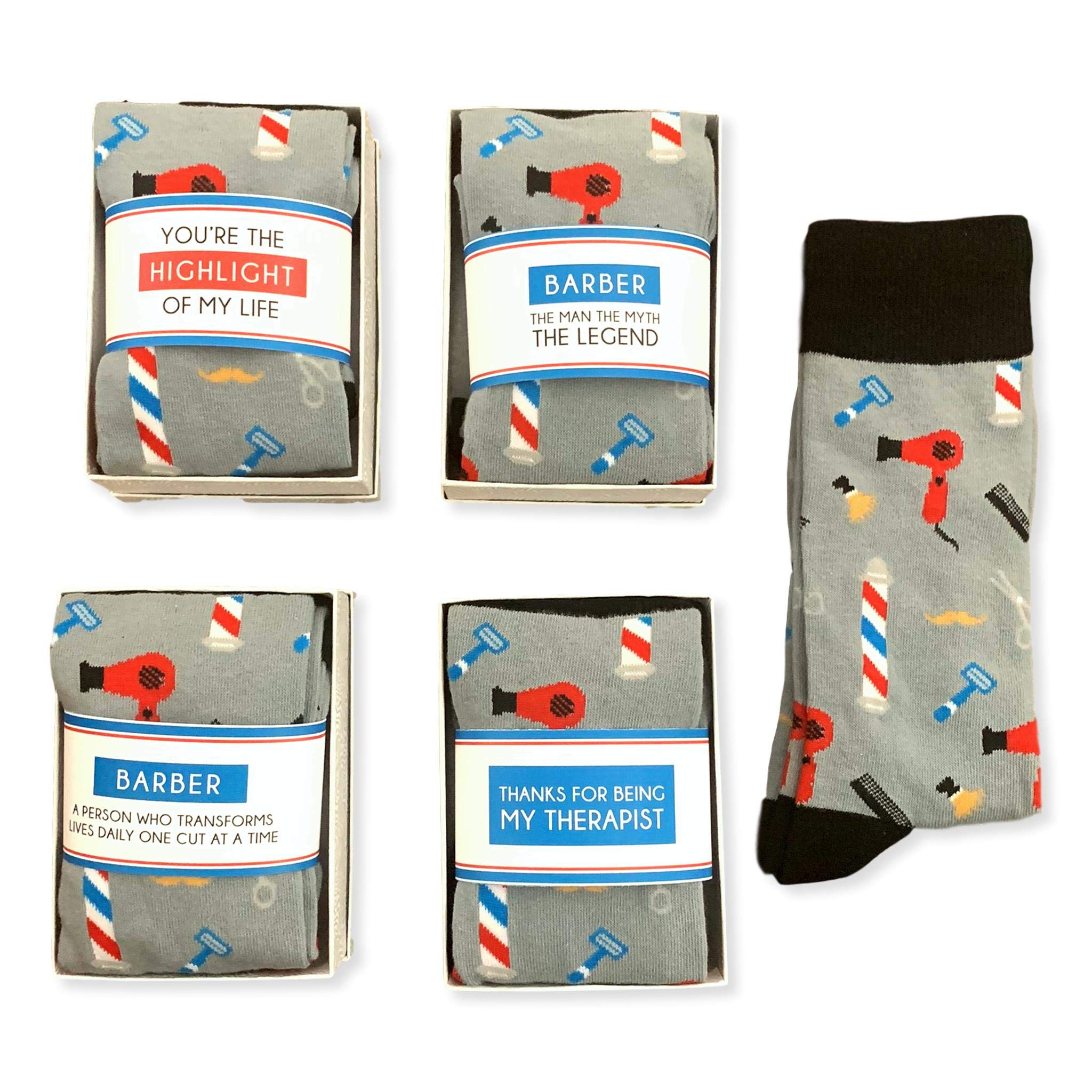 Barber Shop Socks For Men, Hair Stylist thank you gift, Hairdresser appreciation, unisex, graduation, Birthday, novelty socks
