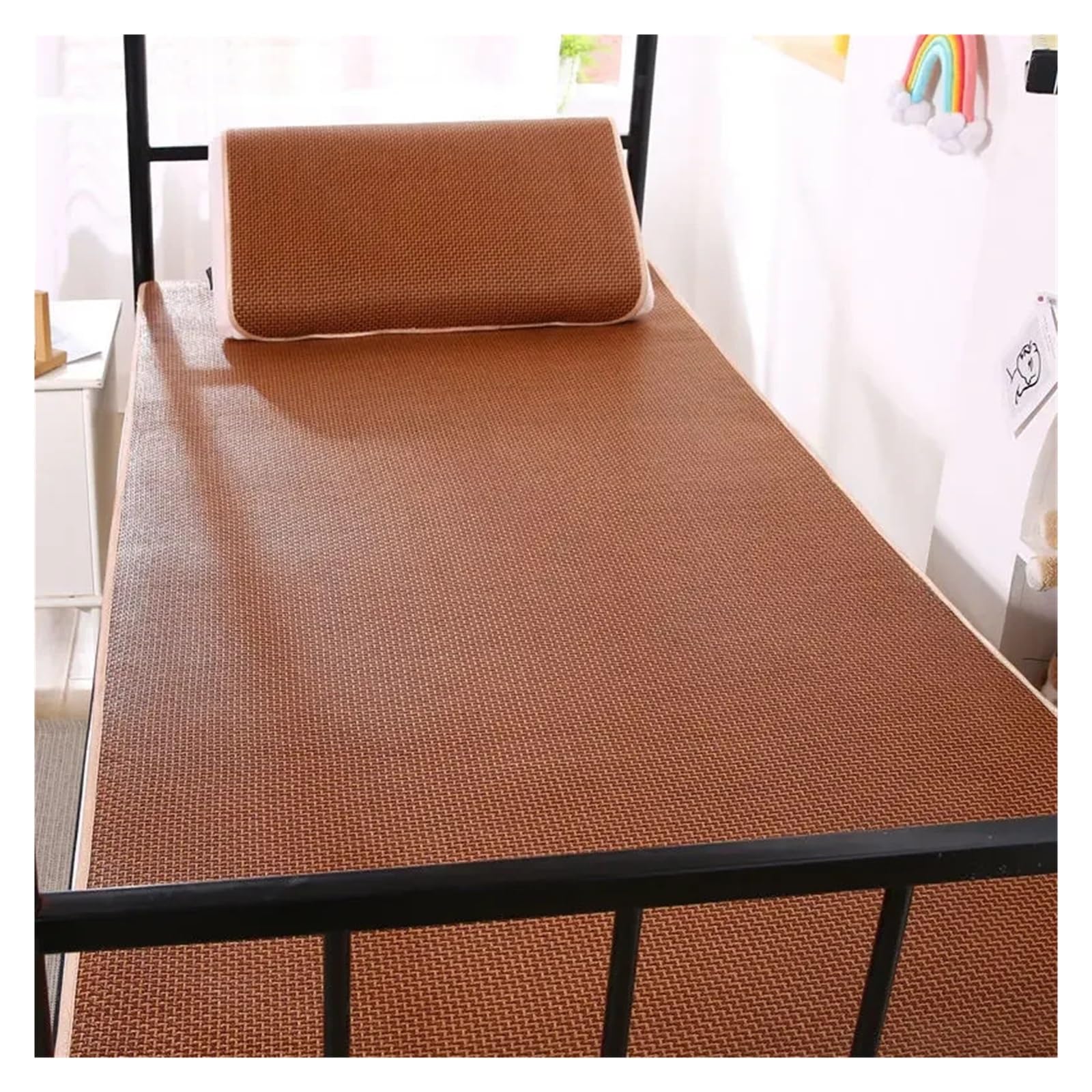 Summer cool bamboo rattan mattress cold sleeping mat single double folding cooling Ice sheet bed protection pad(150x200cm)
