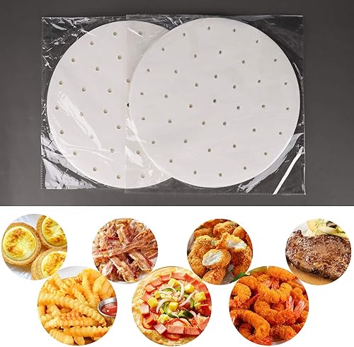 Miniatura 6 de Beasea Papel pergamino para freidora de aire de 11 pulgadas, 200 forros de papel desechables para freidora de aire blanco, papel de filtro, papel
