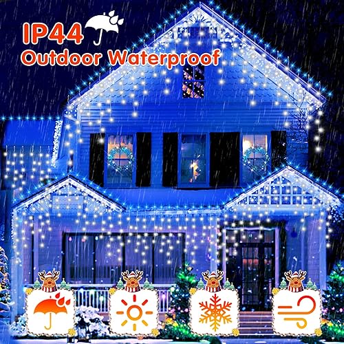 Miniatura 4 de Luces de Navidad de 33 pies para exteriores, 400 luces LED para exteriores, impermeables, enchufables, con 8 modos y temporizador, cadena de luces