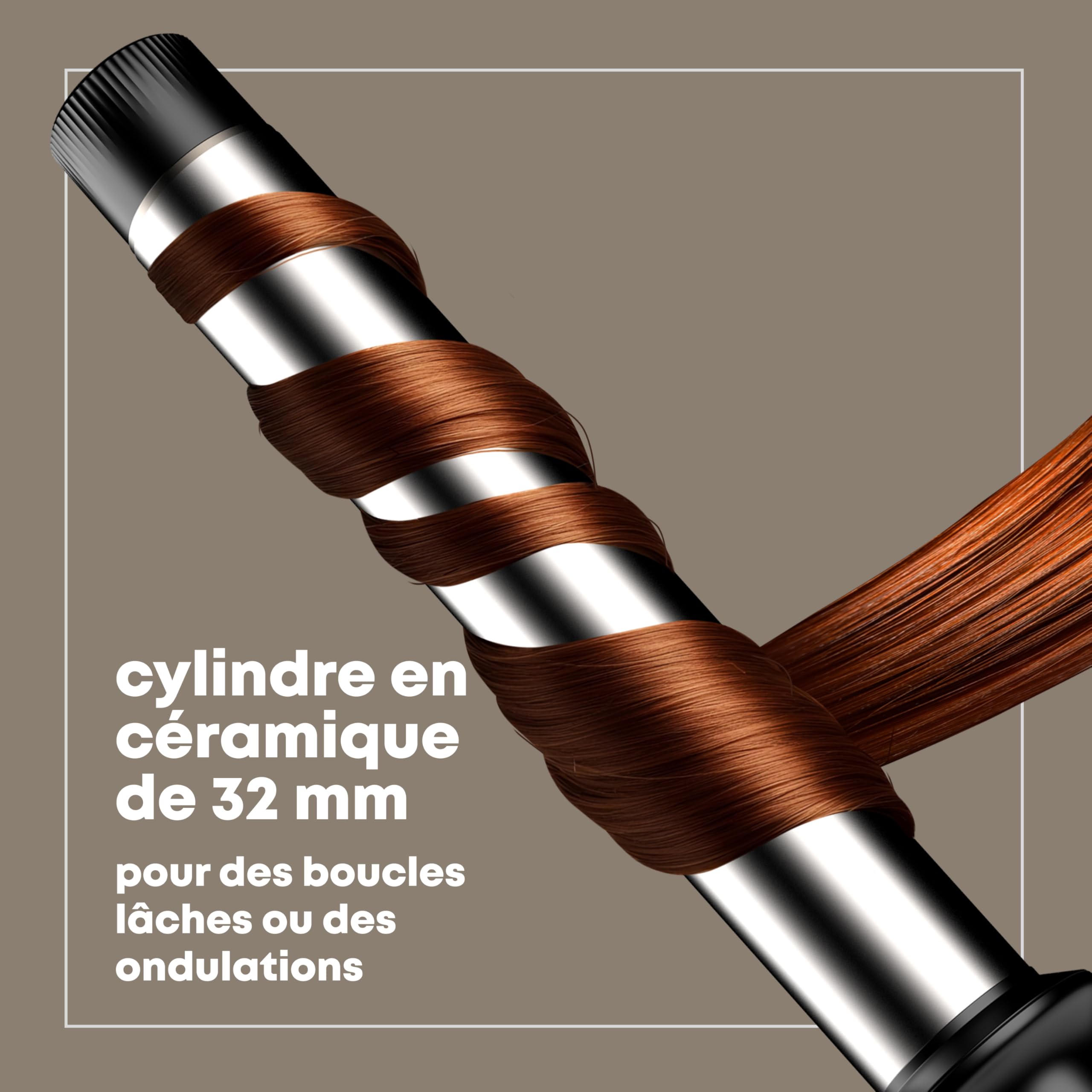 REVAMP Effortless Curls Boucleur Fer à Boucler 32 mm Extra-Long - Cylindre Céramique Ionique, Chaleur Uniforme, Pour Cheveux Longs - Ondulations et Boucles Professionnelles Brillantes
