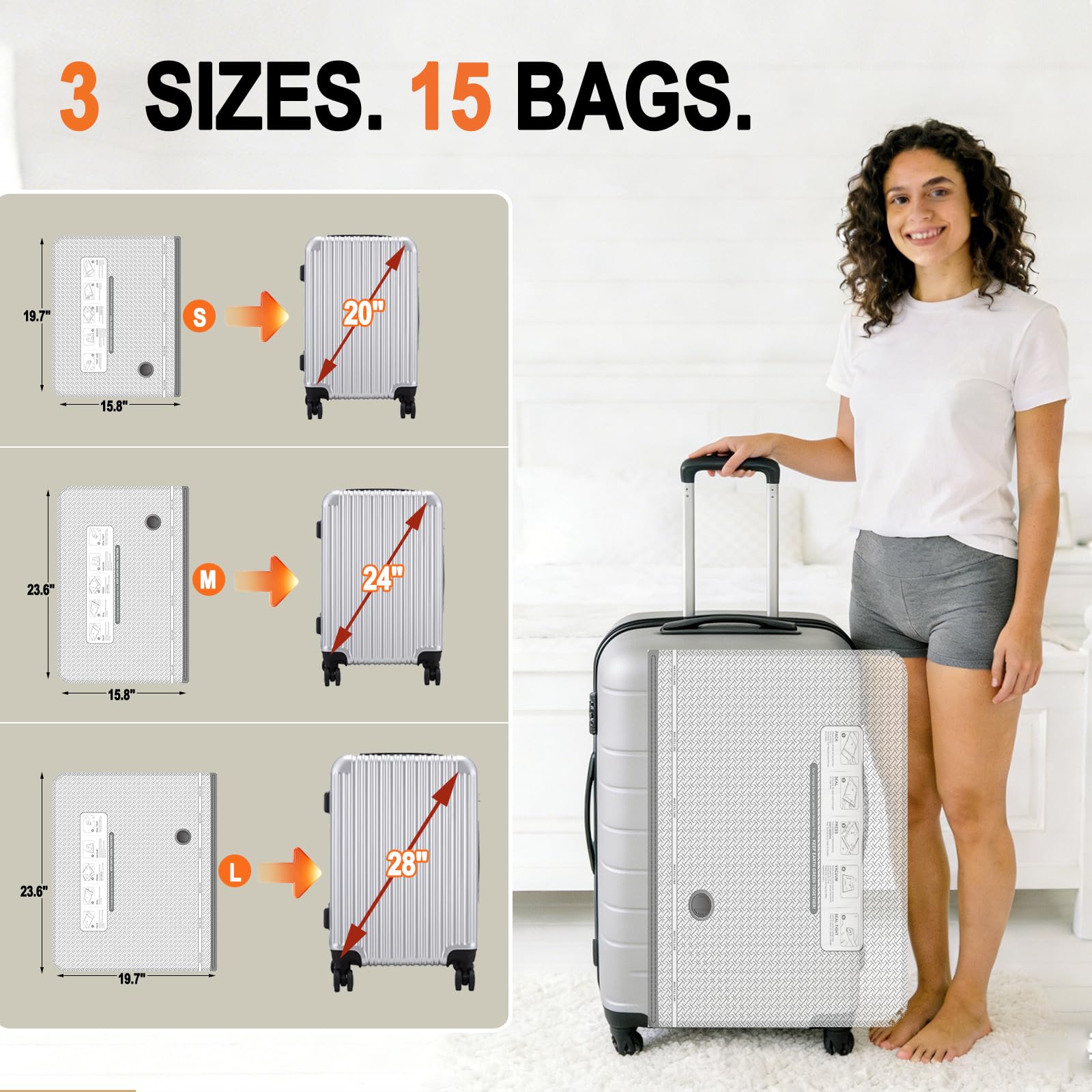 Bolsas de vacío de viaje para ropa