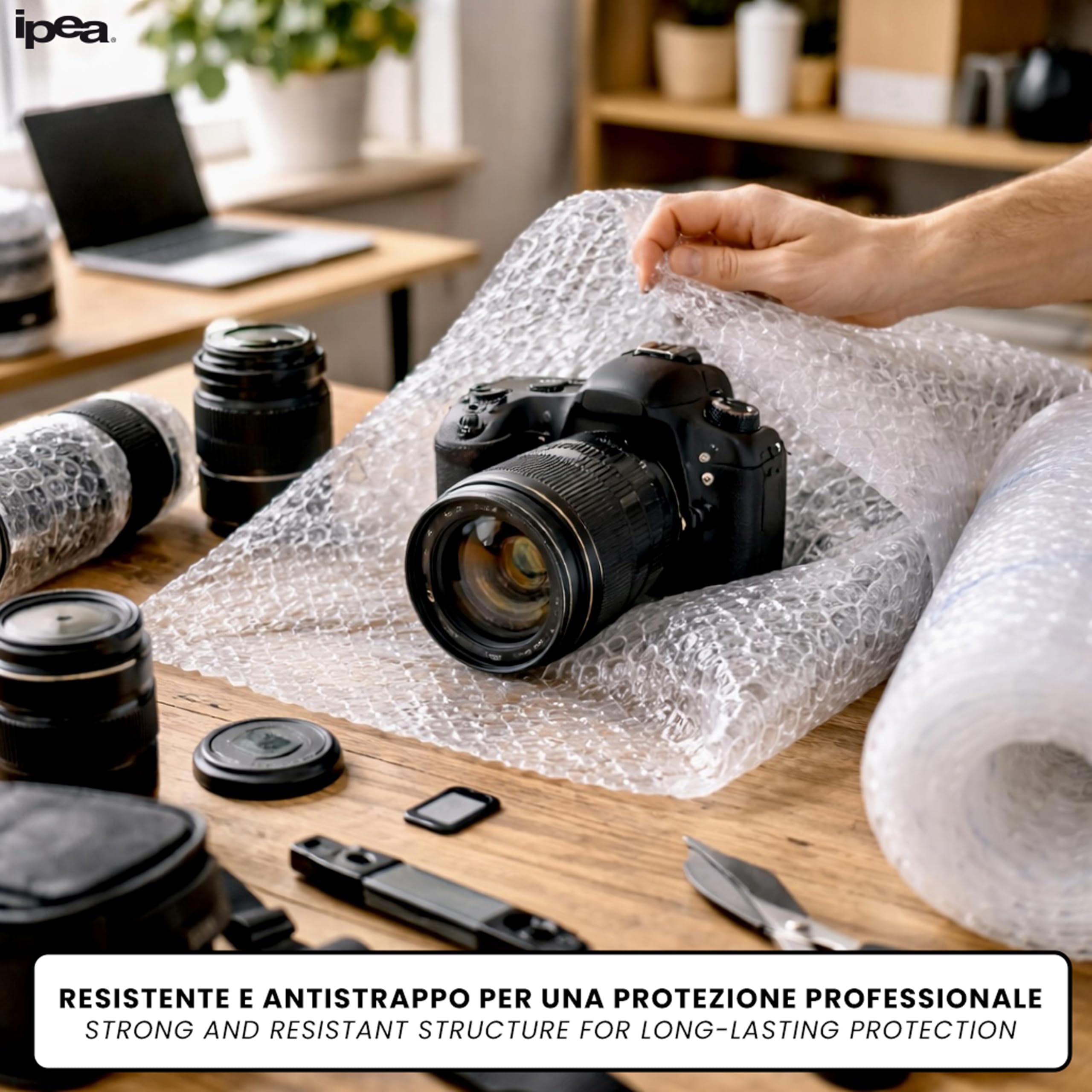 IPEA Rollo de Plástico de Burbujas para Embalaje y Envío – 20 Metros x 30 cm – Made in Italy – Pluriball - Burbujas de Aire Protección, Acolchado, Embalaje Objetos – Resistente Desgarro - 55 gr/mq