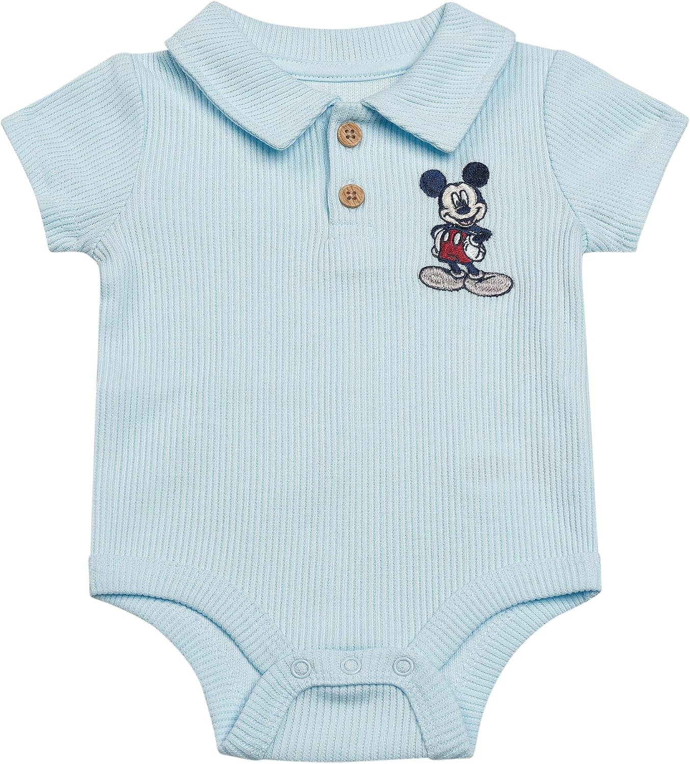 Disney Baby Boys 3-Piece Rib Pant Set – Polo Bodysuit, Jogger Pants & Socks – Mickey, Winnie the Pooh & Dumbo – Sizes (0-9M)