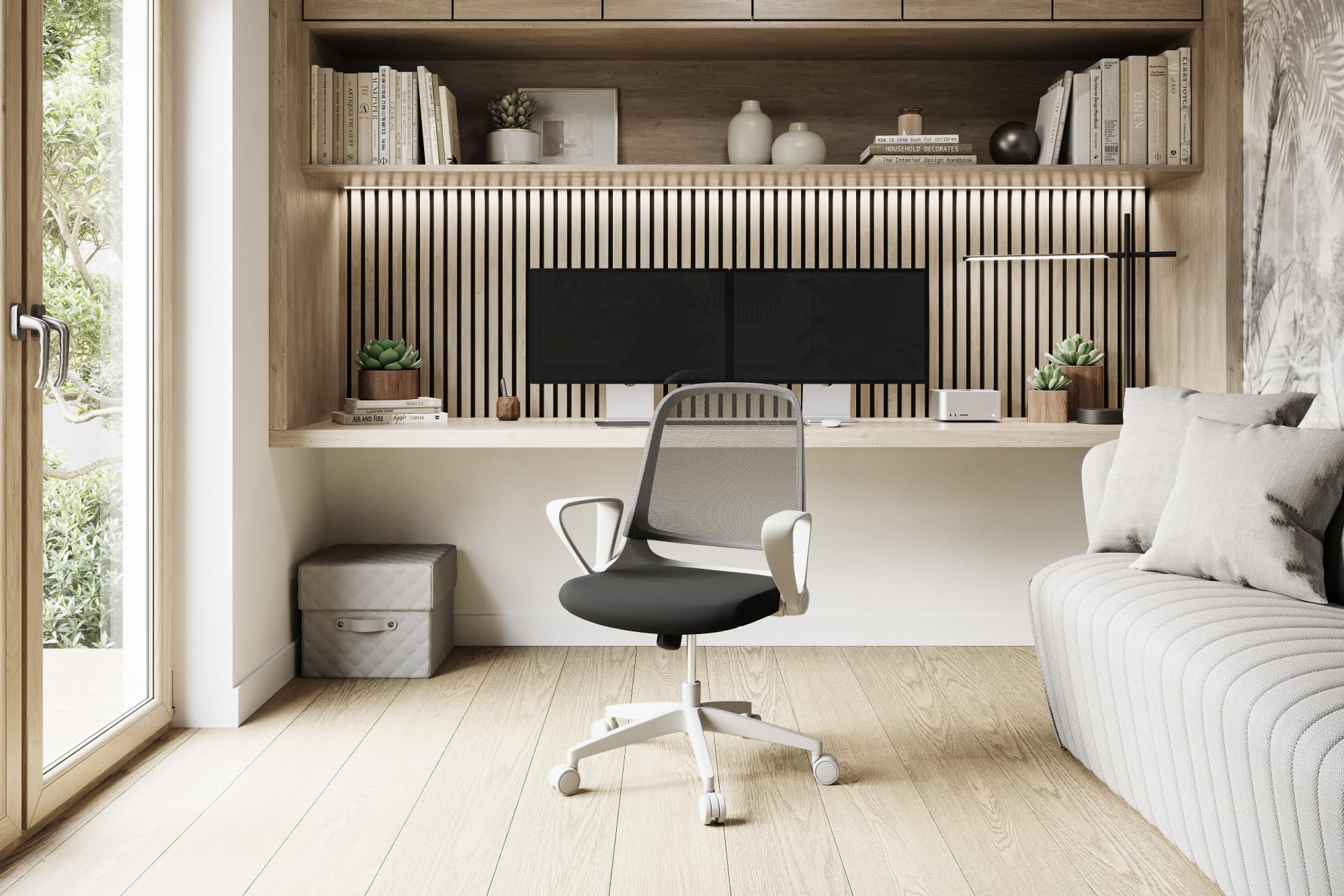 SENSE7 krzesło biurowe Sopty z funkcją przechylania, fotel biurowy z regulowanymi podłokietnikami, ergonomiczne krzesło komputerowe z oddychającą siatką, krzesło do biurka do 130 kg, z regulacją