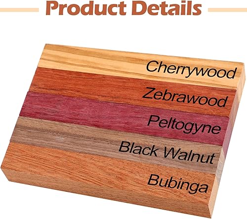 Miniatura 2 de Qilery 50 piezas de bolígrafos de madera exótica suministros de torneado de manualidades, kit de torneado de bolígrafos, nogal negro, madera de