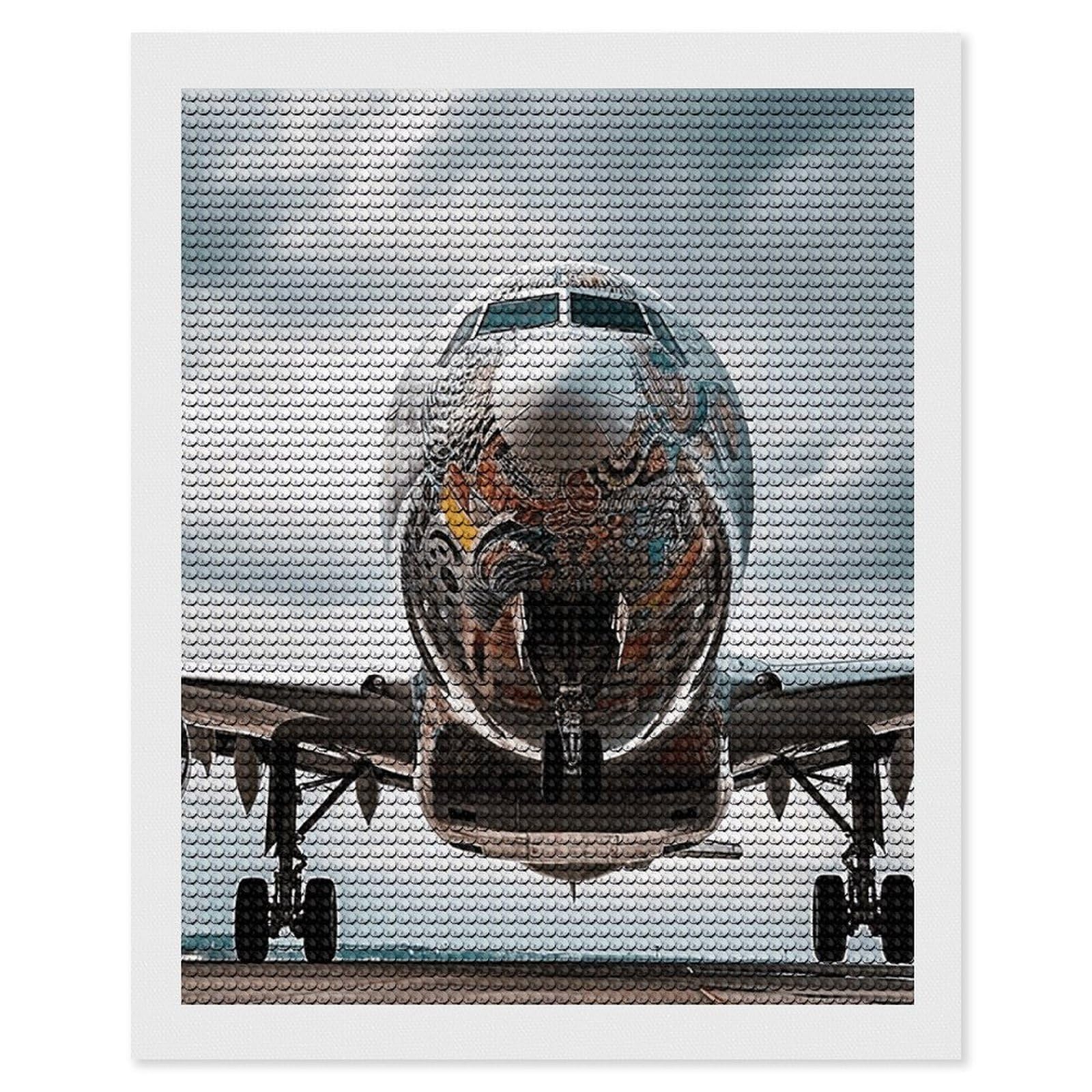 NONHAI Diamond Painting Kits for Adults - DIY Diamond Art Kits for Beginners - Full 5D Paint Drill Diamond Dots Paintings- Airplane Art Diamonds Pictures Gem Art and Craft Wall Decor 16"x20"