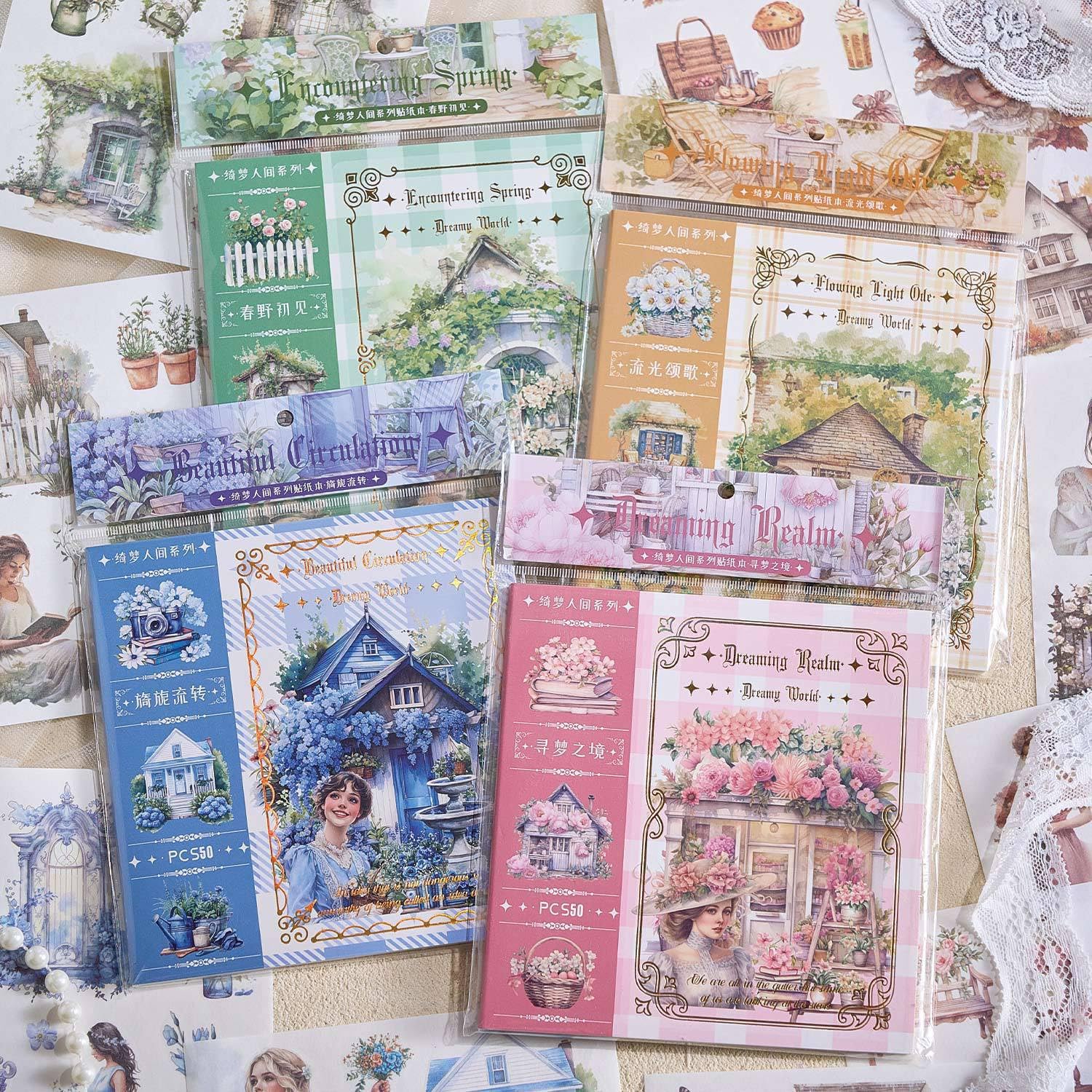 YagCu Dziennik ogrodowy, naklejka, 50 arkuszy Washi Junk Journaling Stick, artykuły do scrapbookingu, akwarela, scrapbooking dla dorosłych, żółta, dekoracyjna, efemerydy, sztuka, rękodzieło