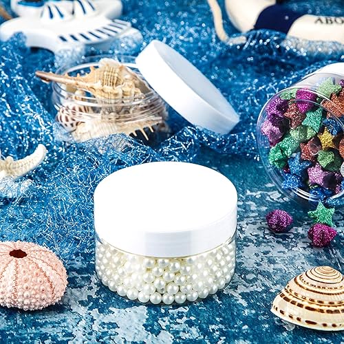 Miniatura 5 de 36 tarros de plástico redondos transparentes a prueba de fugas para cosméticos con forro interior y tapas negras para lociones, ungüentos,