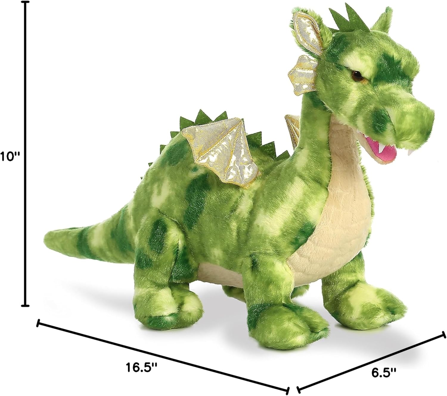 Aurora® Ferocious Dinos & Dragons Vollenth The Green™ Stuffed Animal - Prehistoric Fun - Cuddly Companions - Green 16.5 Inches