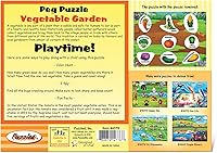 Vista 4 de Puzzled Rompecabezas de clavijas de verduras - Juego de rompecabezas de madera para producir alimentos, rompecabezas de juguete fácil de jugar